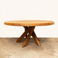 Pierre Chapo, 'Sfax' T21E, Dining Table, Solid French Elm, 1970's