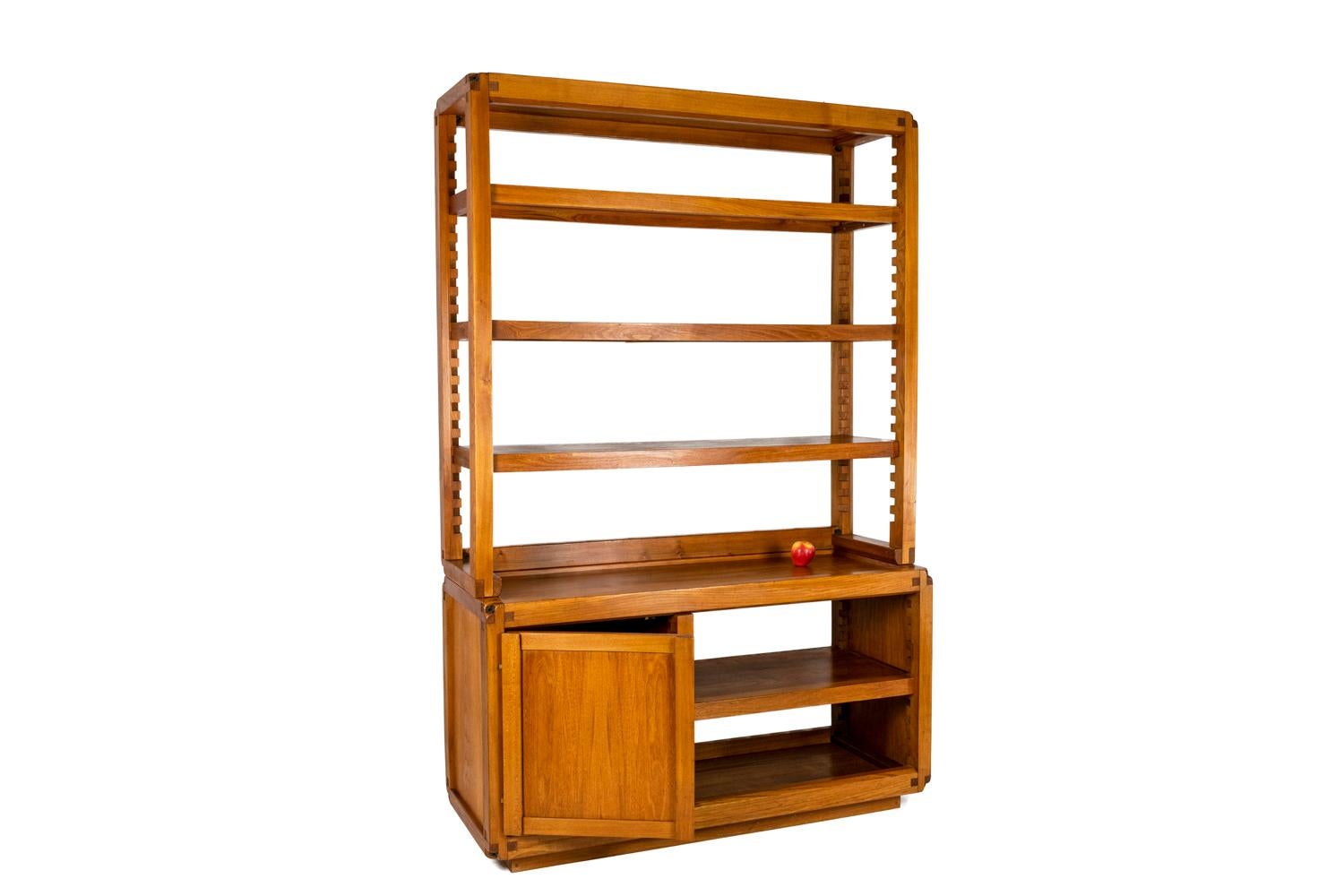 French Pierre Chapo, Shelves Cabinet in Natural Elm, 1960s For Sale