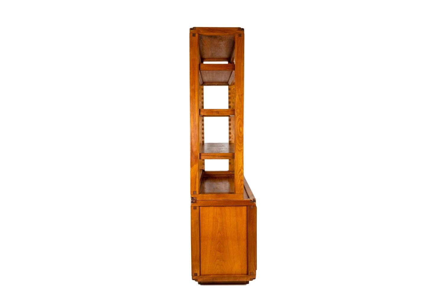 20th Century Pierre Chapo, Shelves Cabinet in Natural Elm, 1960s For Sale