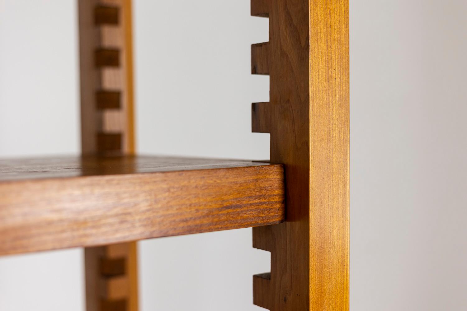 Pierre Chapo, Shelves Cabinet in Natural Elm, 1960s For Sale 4