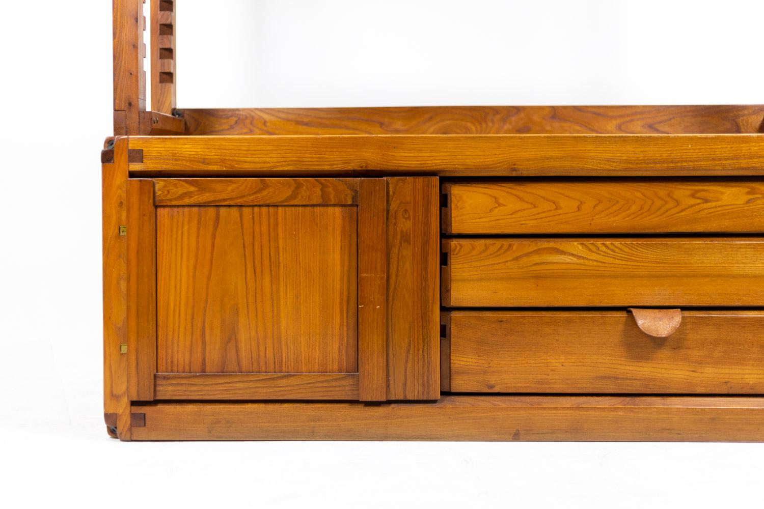 Pierre Chapo, Shelves Cabinet in Natural Elm, 1976 6