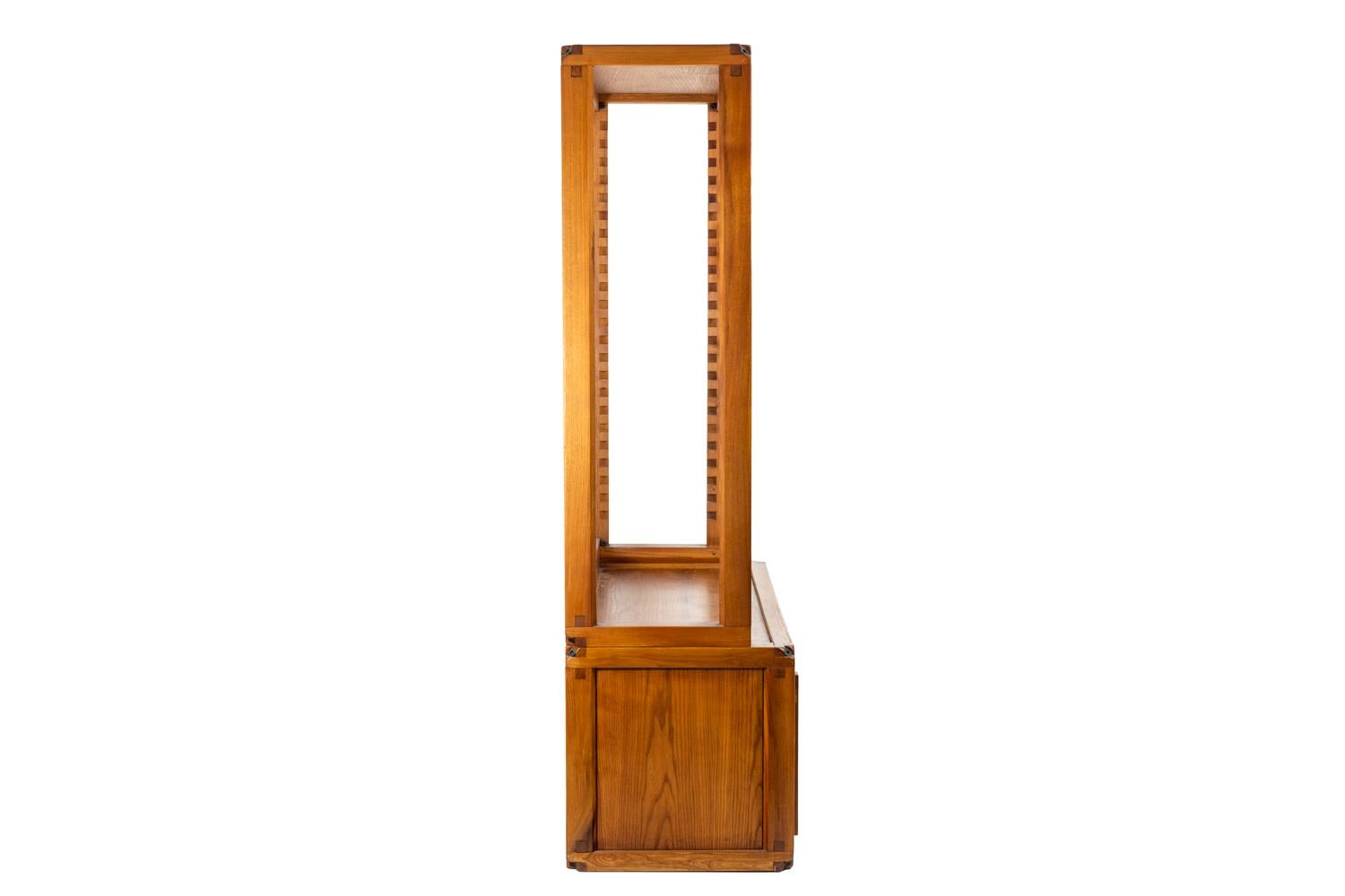 Late 20th Century Pierre Chapo, Shelves Cabinet in Natural Elm, 1976