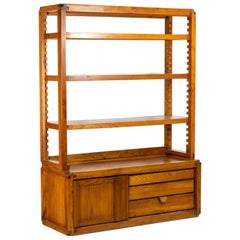 Vintage Pierre Chapo, Shelves Cabinet in Natural Elm, 1976