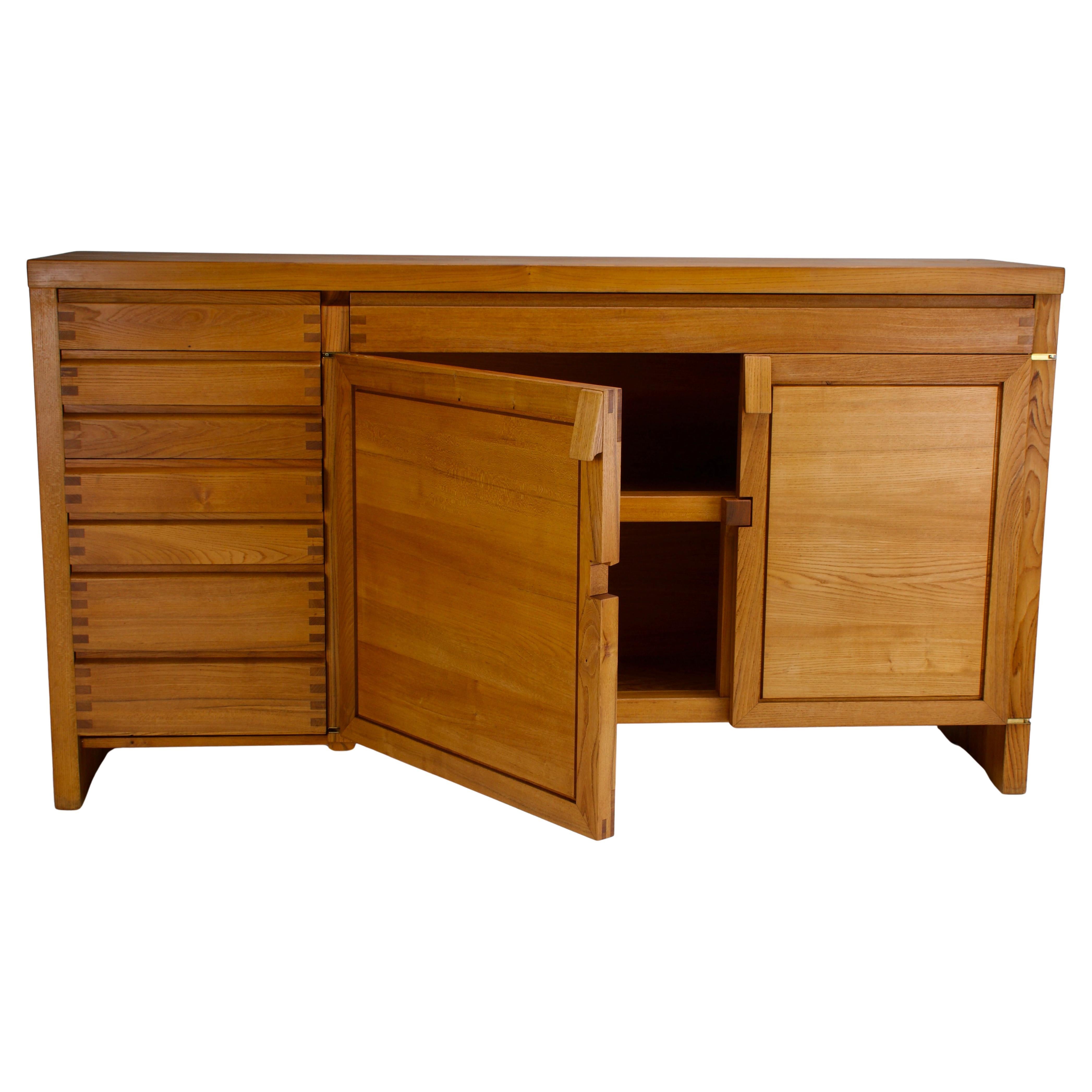 Pierre Chapo Sideboard Buffet Dresser Model R13A In Good Condition For Sale In Bonita Springs, FL