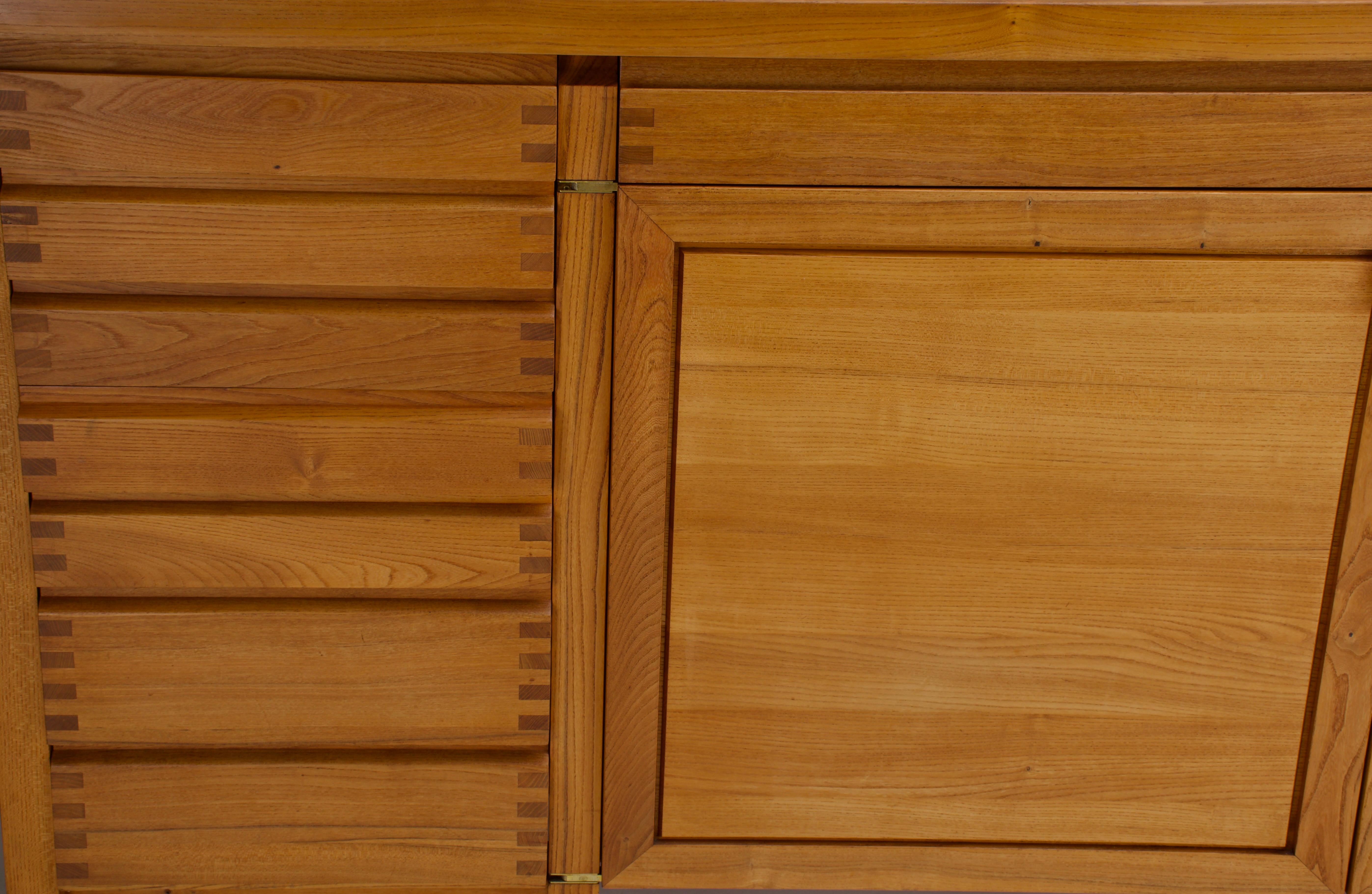 Elm Pierre Chapo Sideboard Buffet Dresser Model R13A For Sale