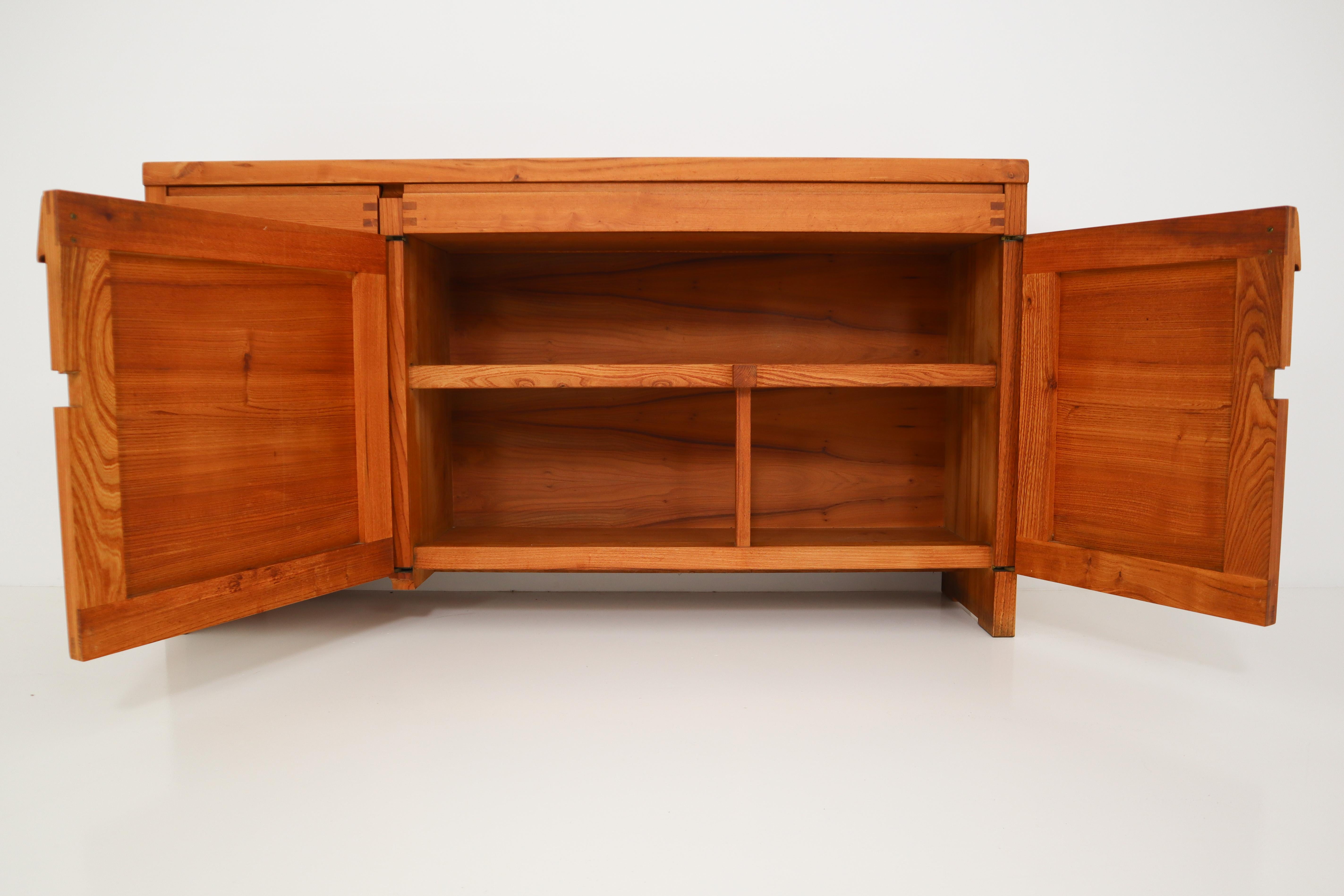 20th Century Pierre Chapo Sideboard Made of Elm Model R13, France, 1960s