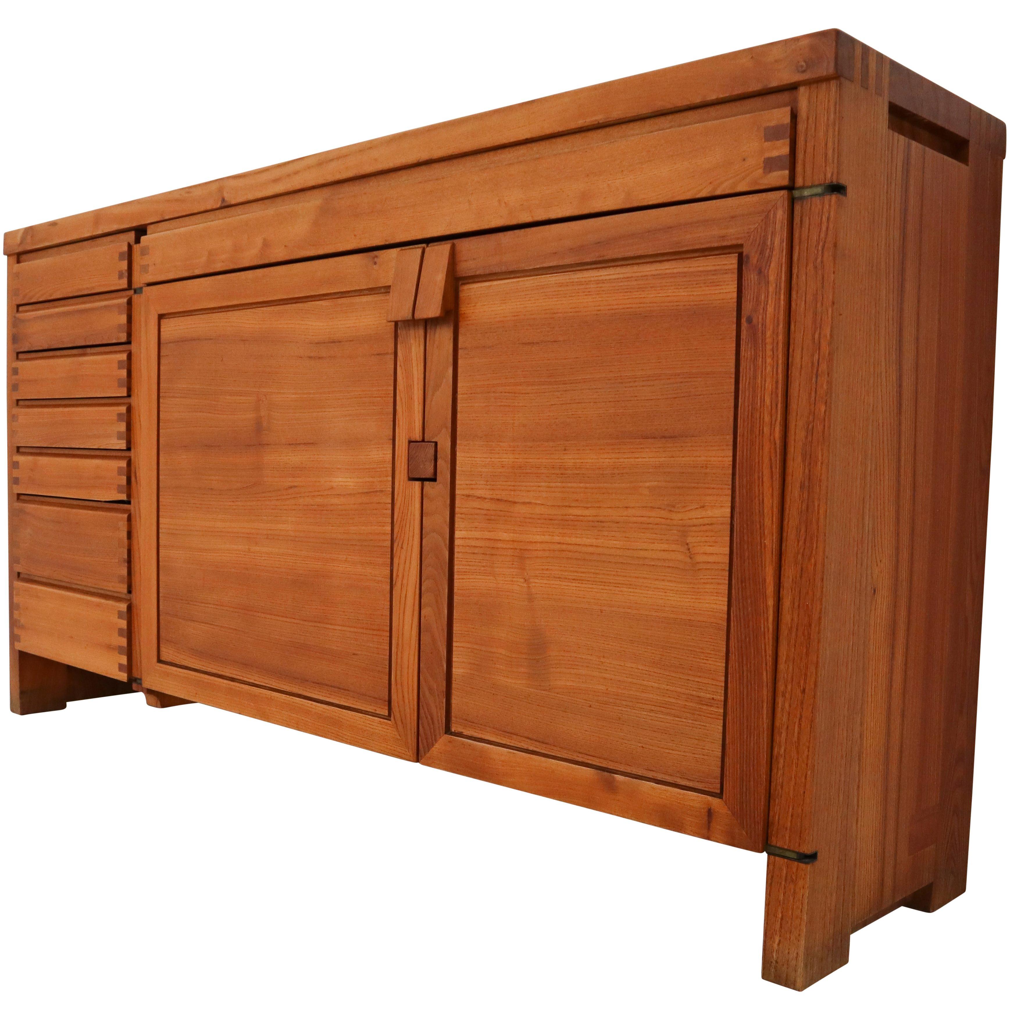 Pierre Chapo Sideboard Made of Elm Model R13, France, 1960s