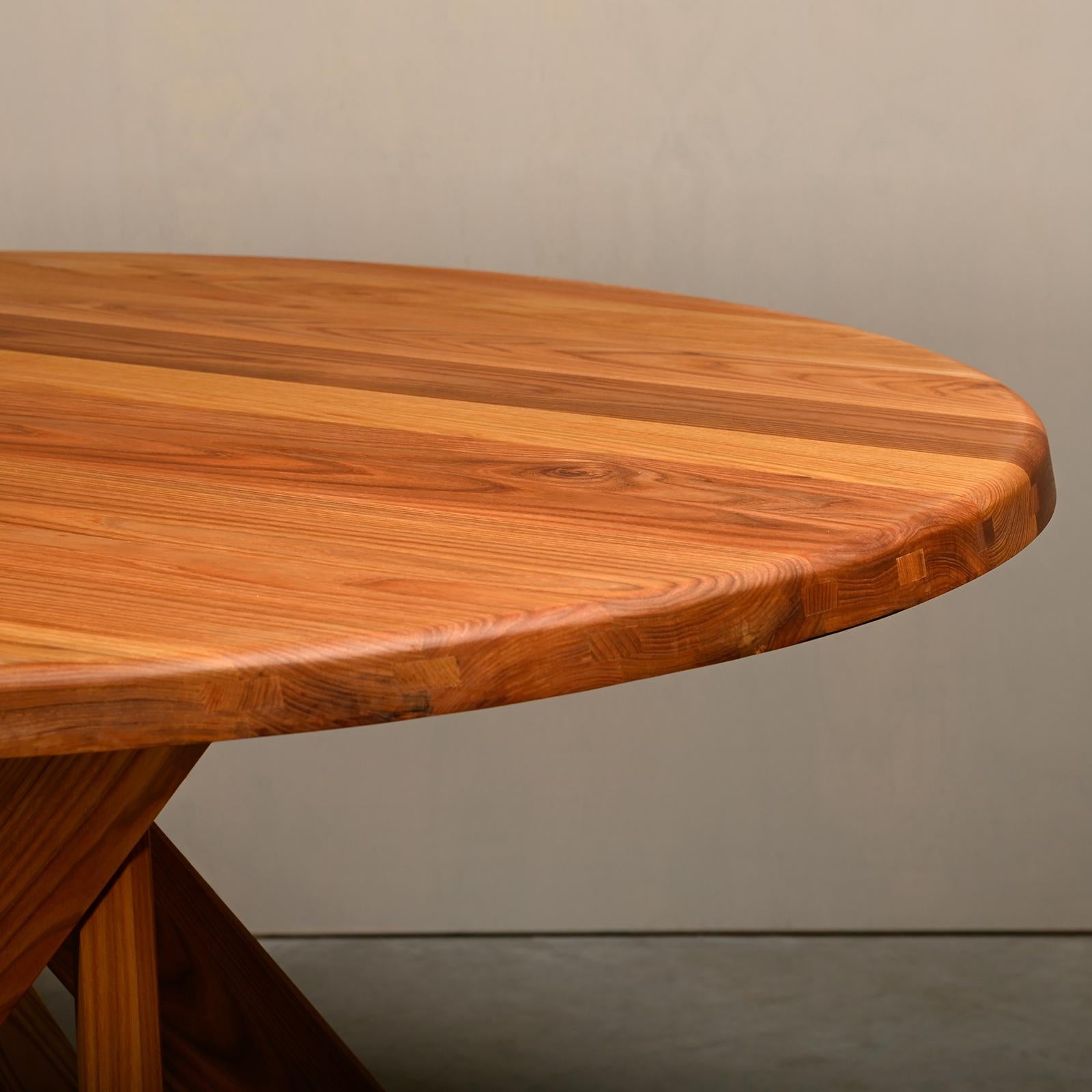 Pierre Chapo Solid Elm T21 'Model D' Table by Chapo Création, France en vente 8
