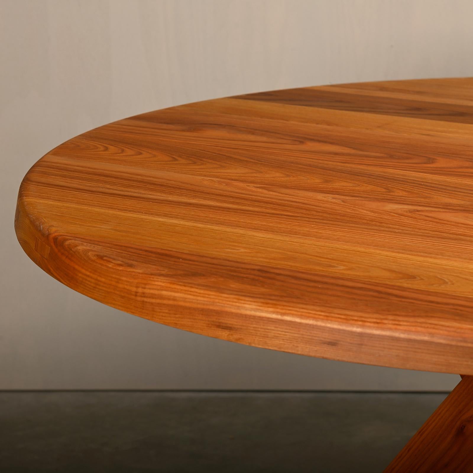 Pierre Chapo Solid Elm T21 'Model D' Table, France For Sale 4