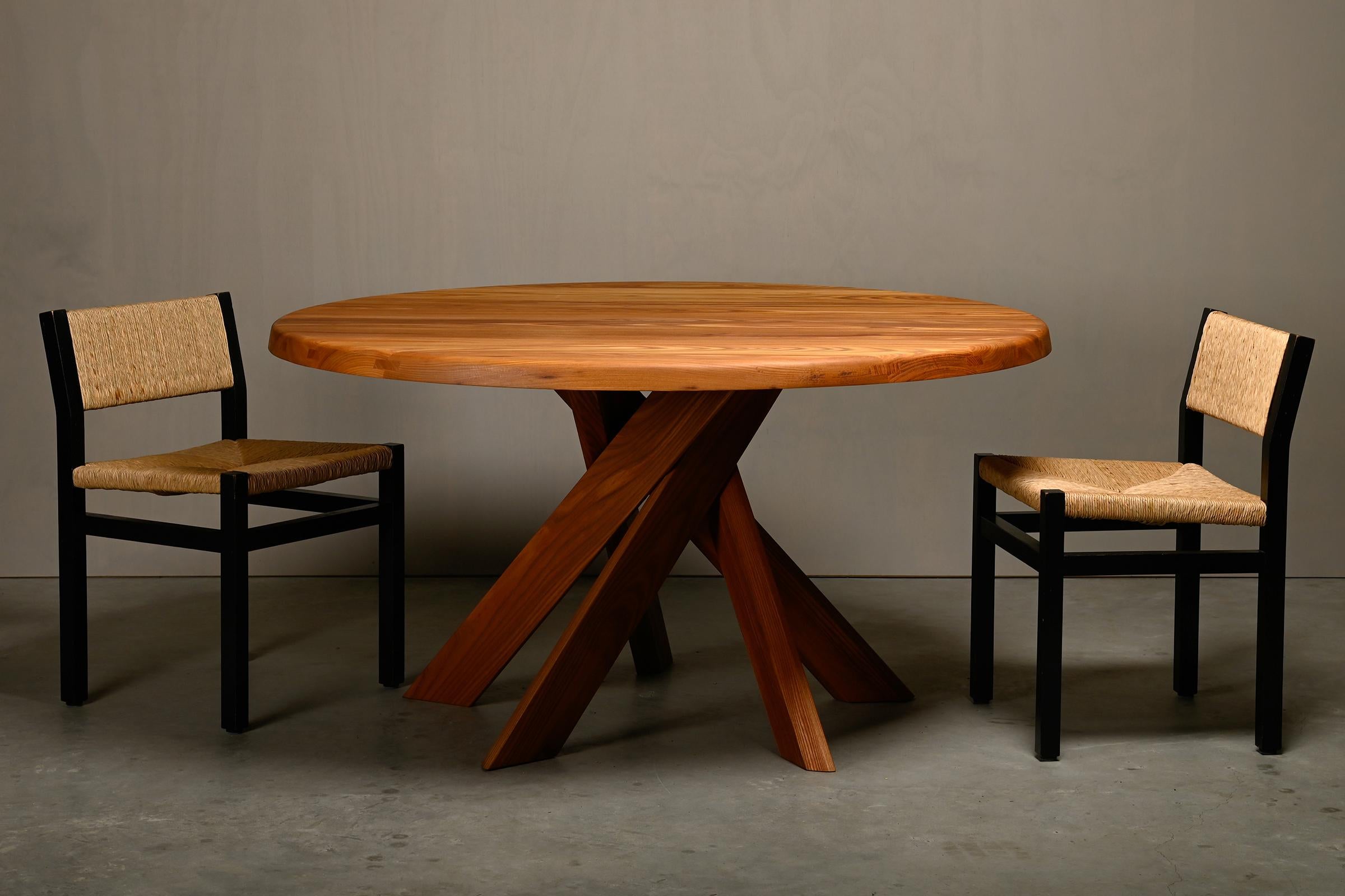 Pierre Chapo Solid Elm T21 'Model D' Table by Chapo Création, France 5