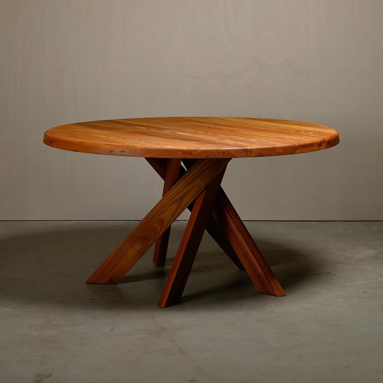 Mid-Century Modern Pierre Chapo Solid Elm T21 'Model D' Table by Chapo Création, France