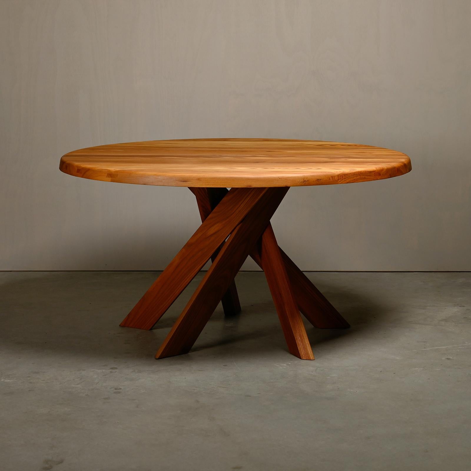 French Pierre Chapo Solid Elm T21 'Model D' Table by Chapo Création, France