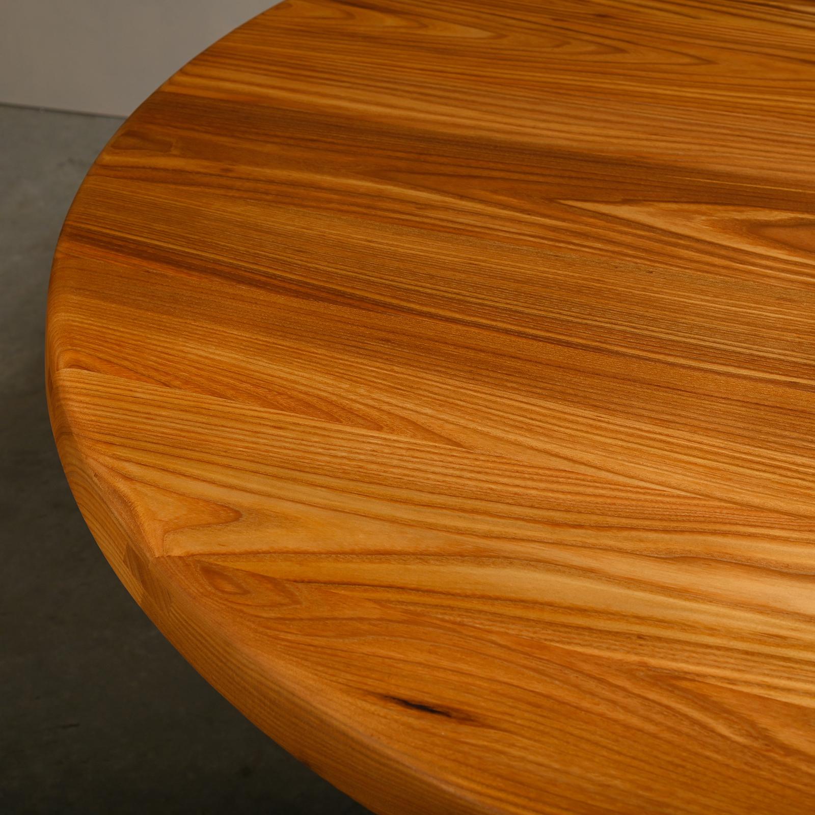 Pierre Chapo Solid Elm T21 'Model D' Table by Chapo Création, France In Excellent Condition In Amsterdam, NL