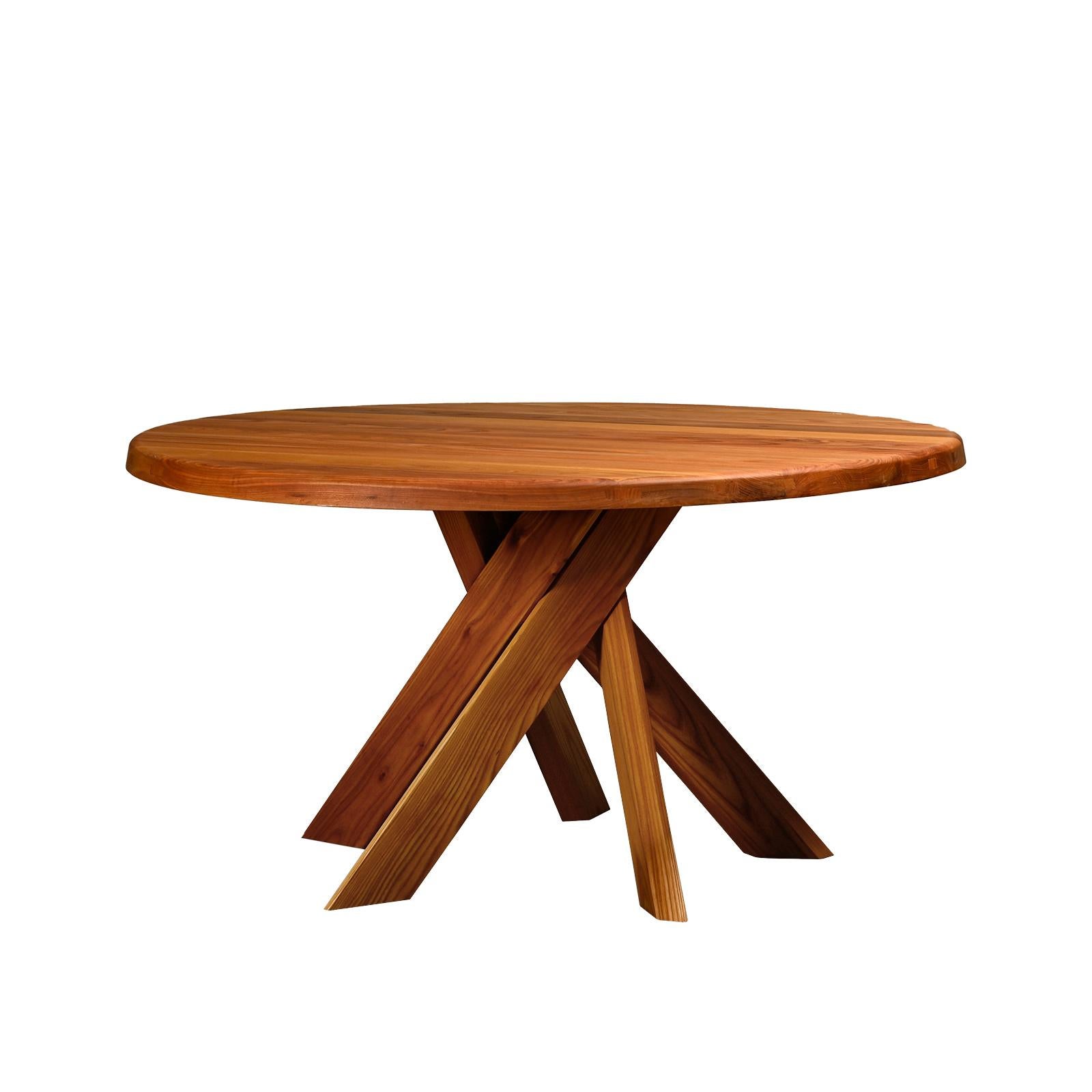 Pierre Chapo Table T21 "Model D" en orme massif, France