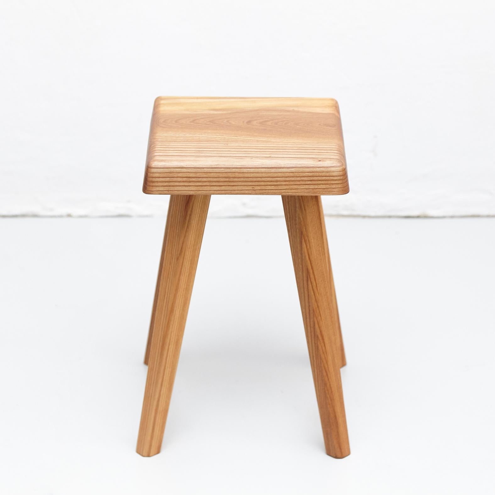 Contemporary Pierre Chapo Solid Elmwood French Stool