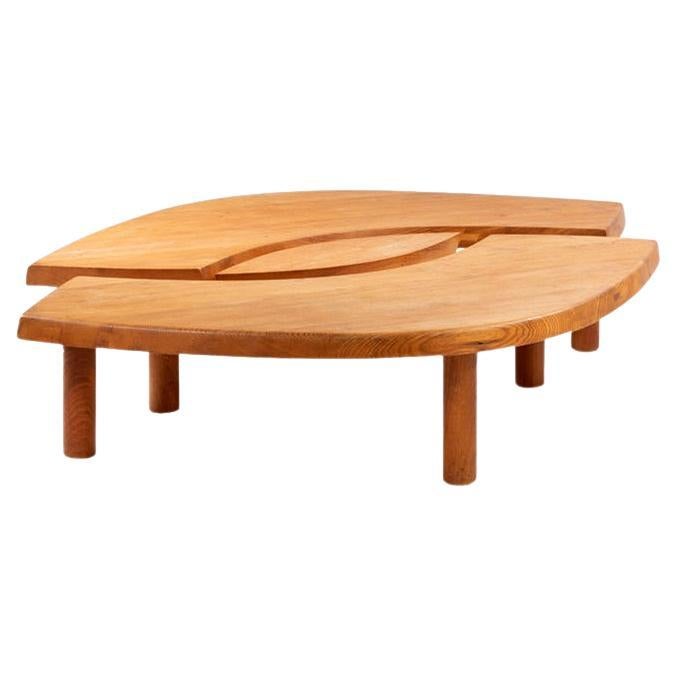 Pierre Chapo Solid Elmwood Coffee table T22C by Chapo Creation, France