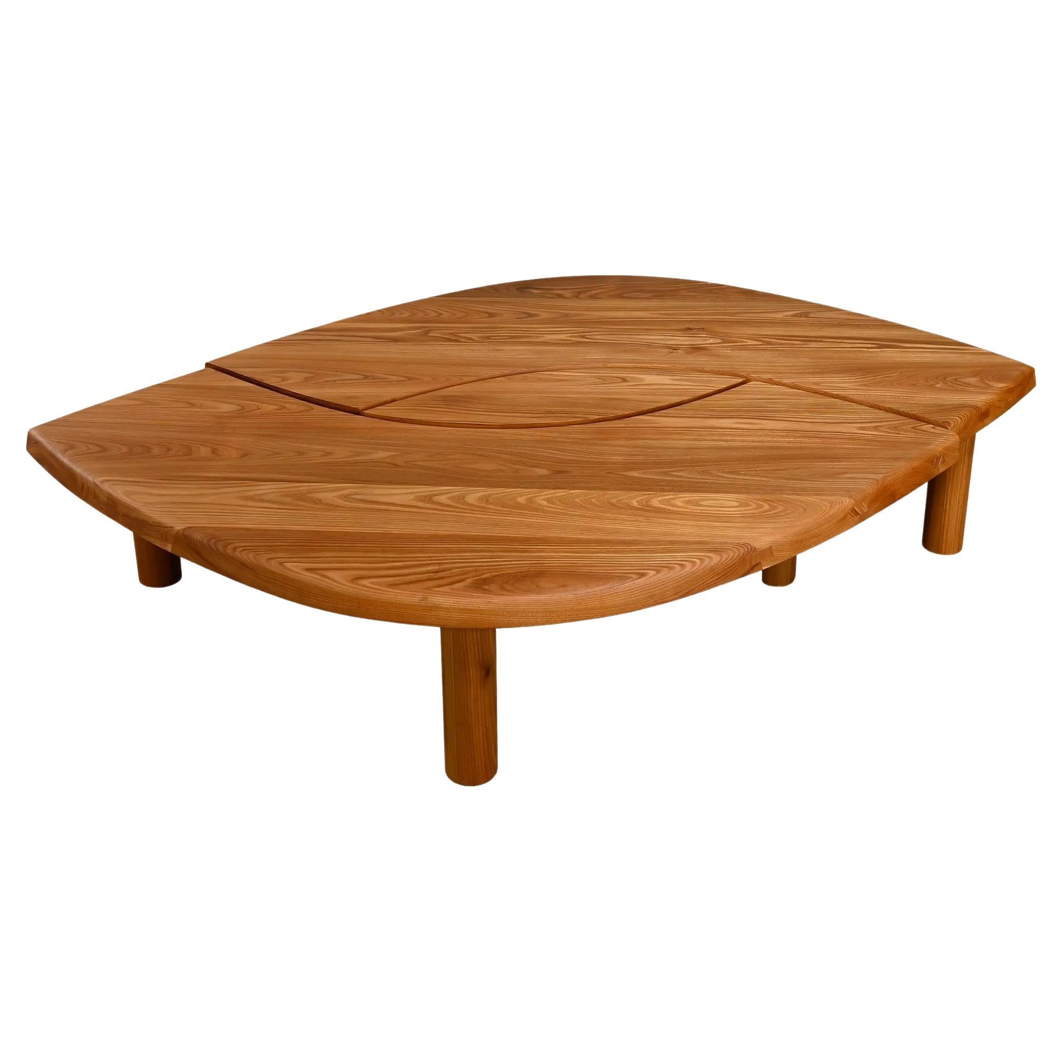 Pierre Chapo Solid Elmwood Coffee table T22C by Chapo Creation, France