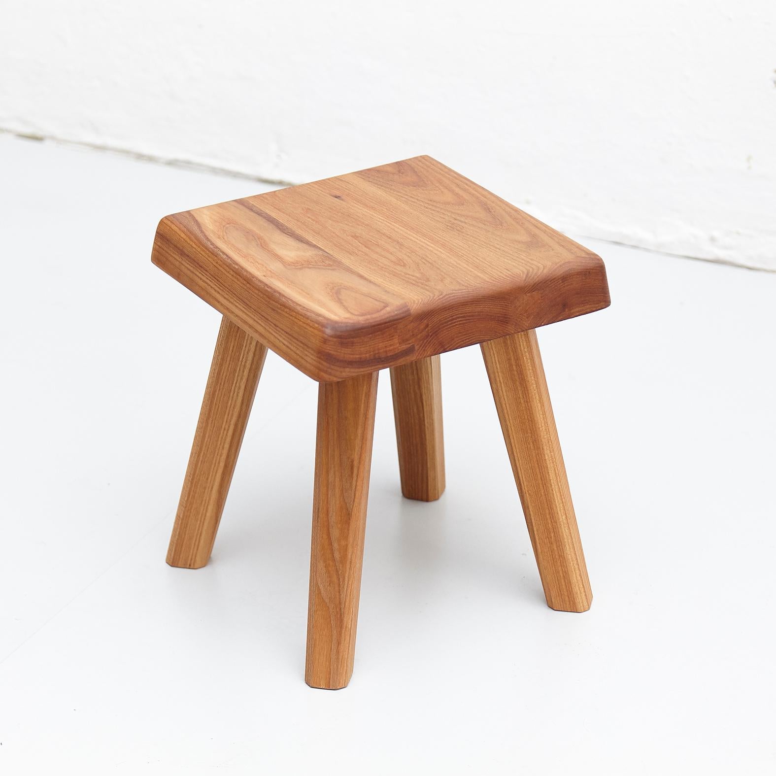 French Pierre Chapo Solid Elmwood Stool