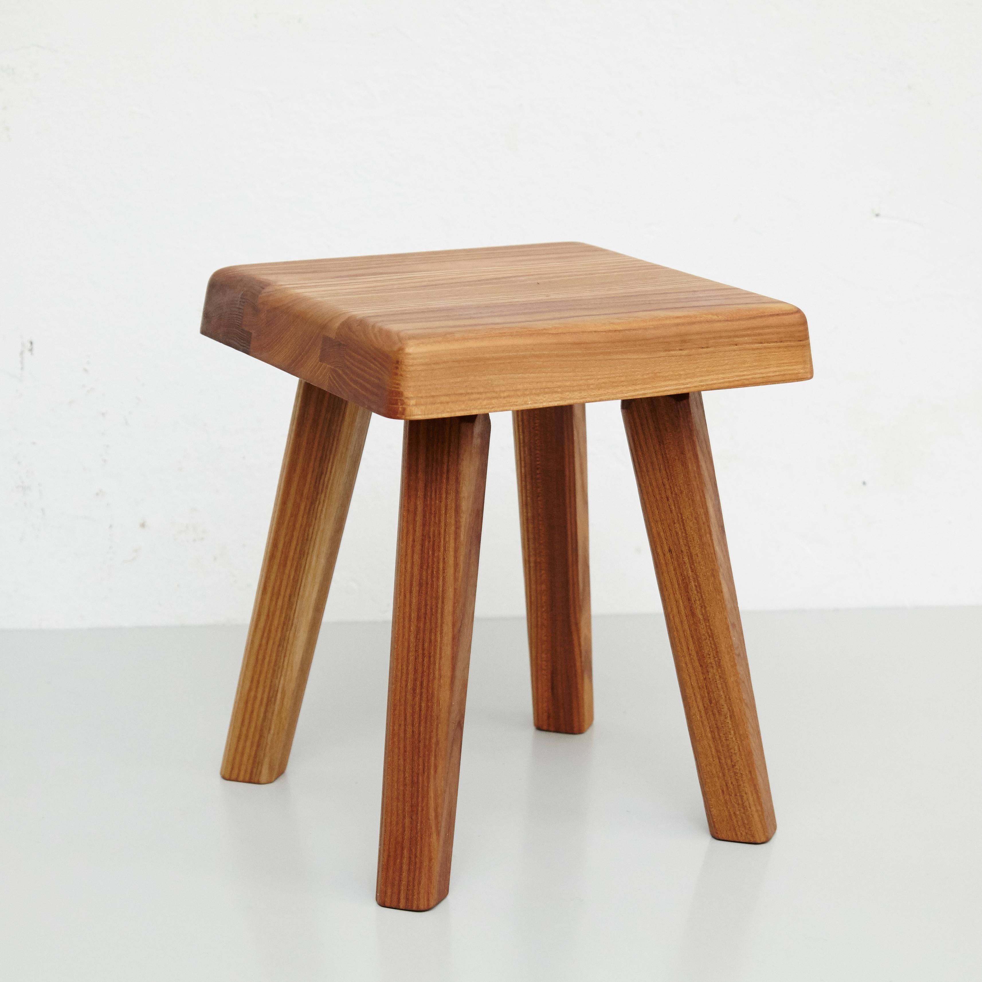 Mid-Century Modern Pierre Chapo Solid Elmwood Stool