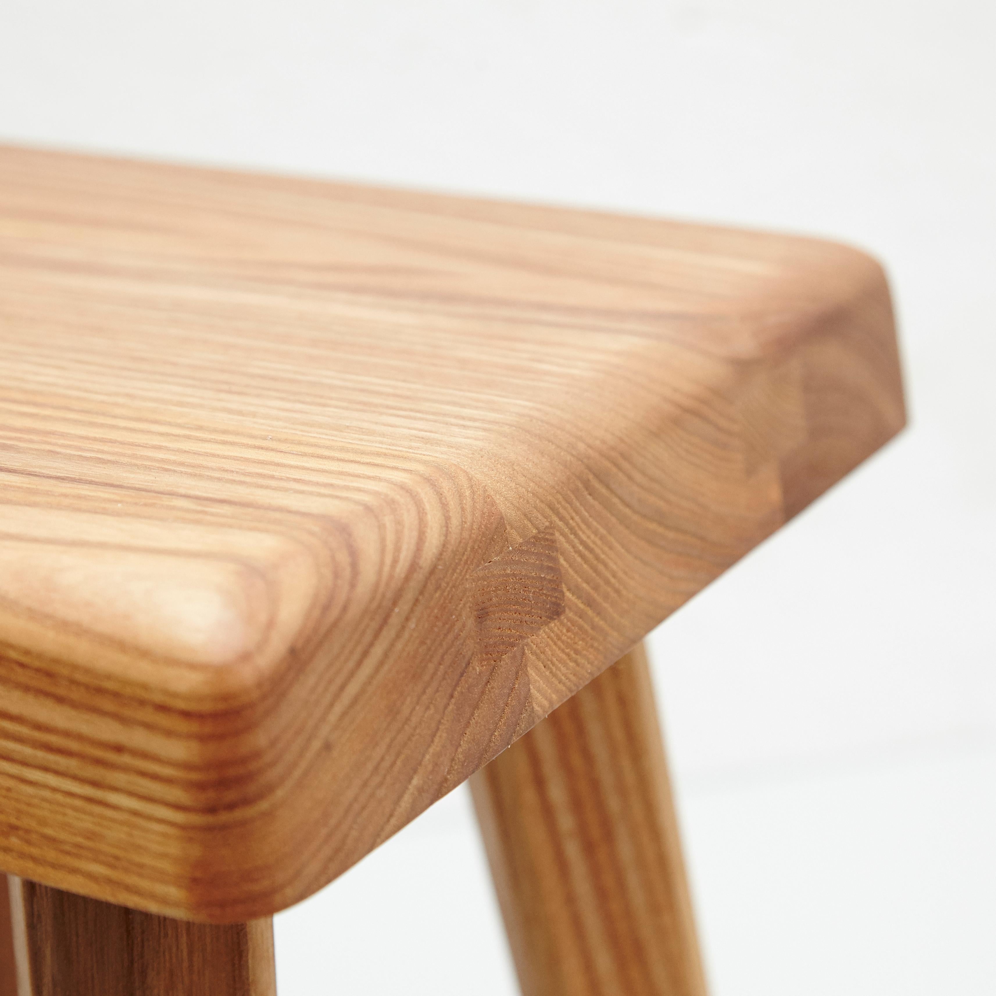 French Pierre Chapo Solid Elmwood Stool