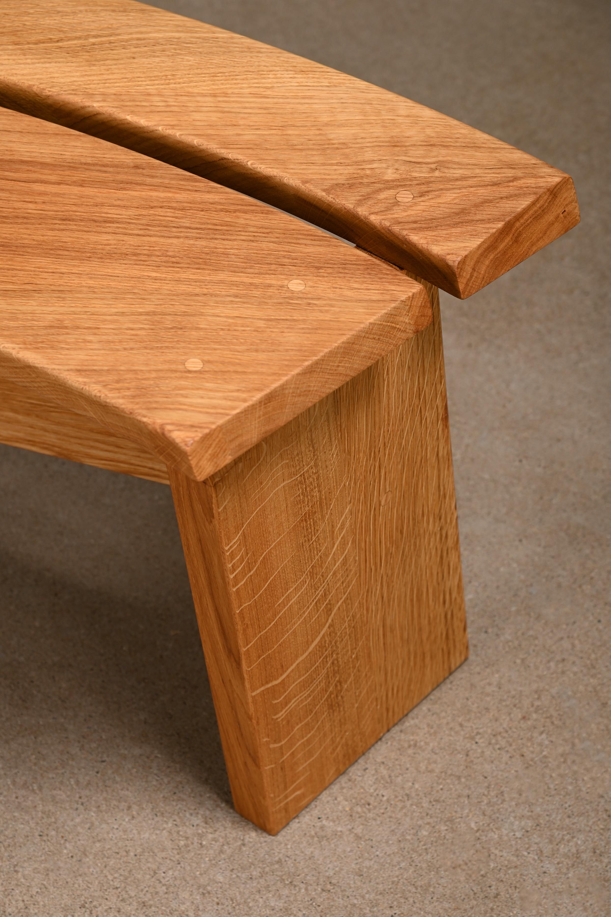 Pierre Chapo Solid Oak S38 (Model a) Bench by Chapo Creation, France 3