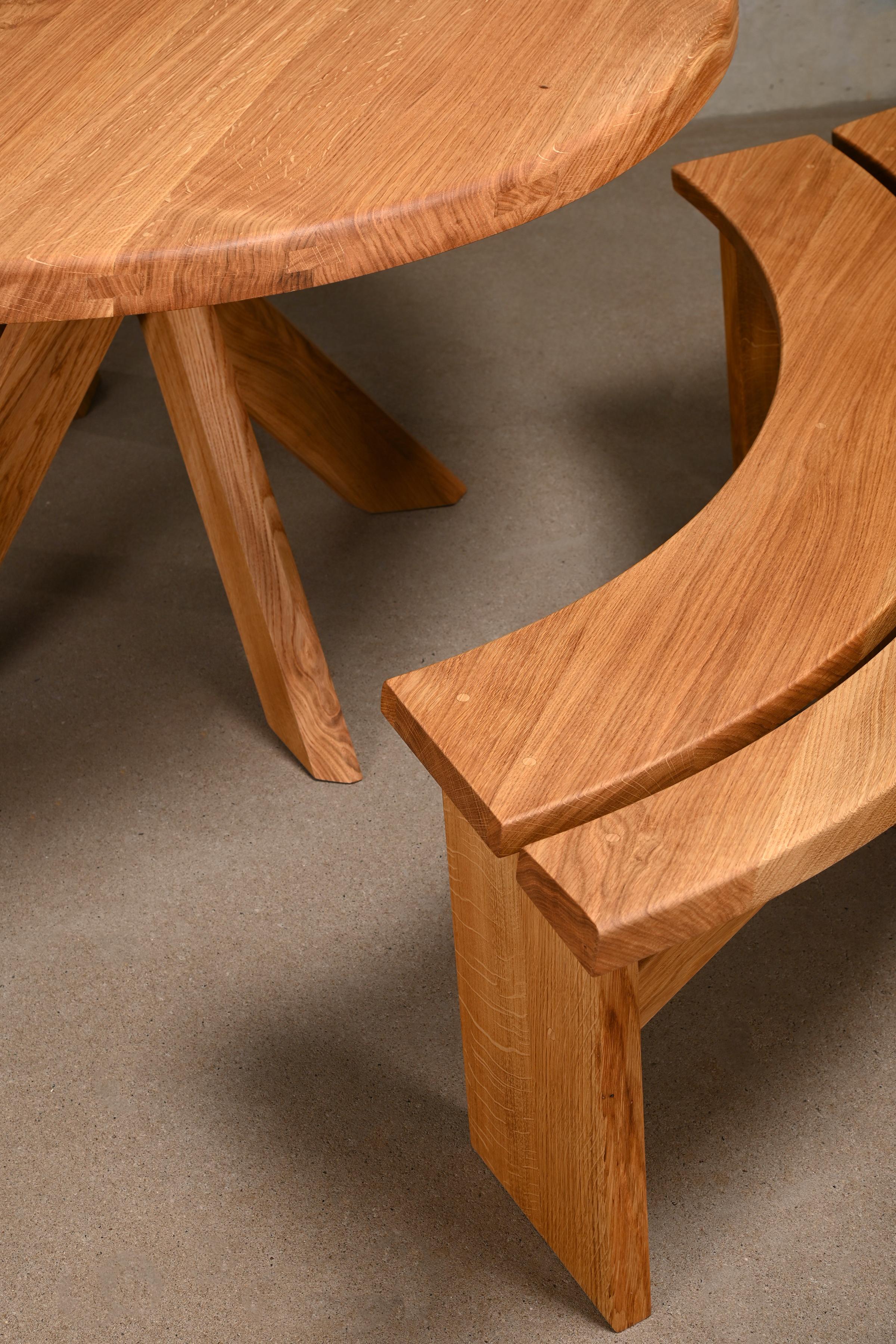 Pierre Chapo Solid Oak S38 (Model a) Bench by Chapo Creation, France 10