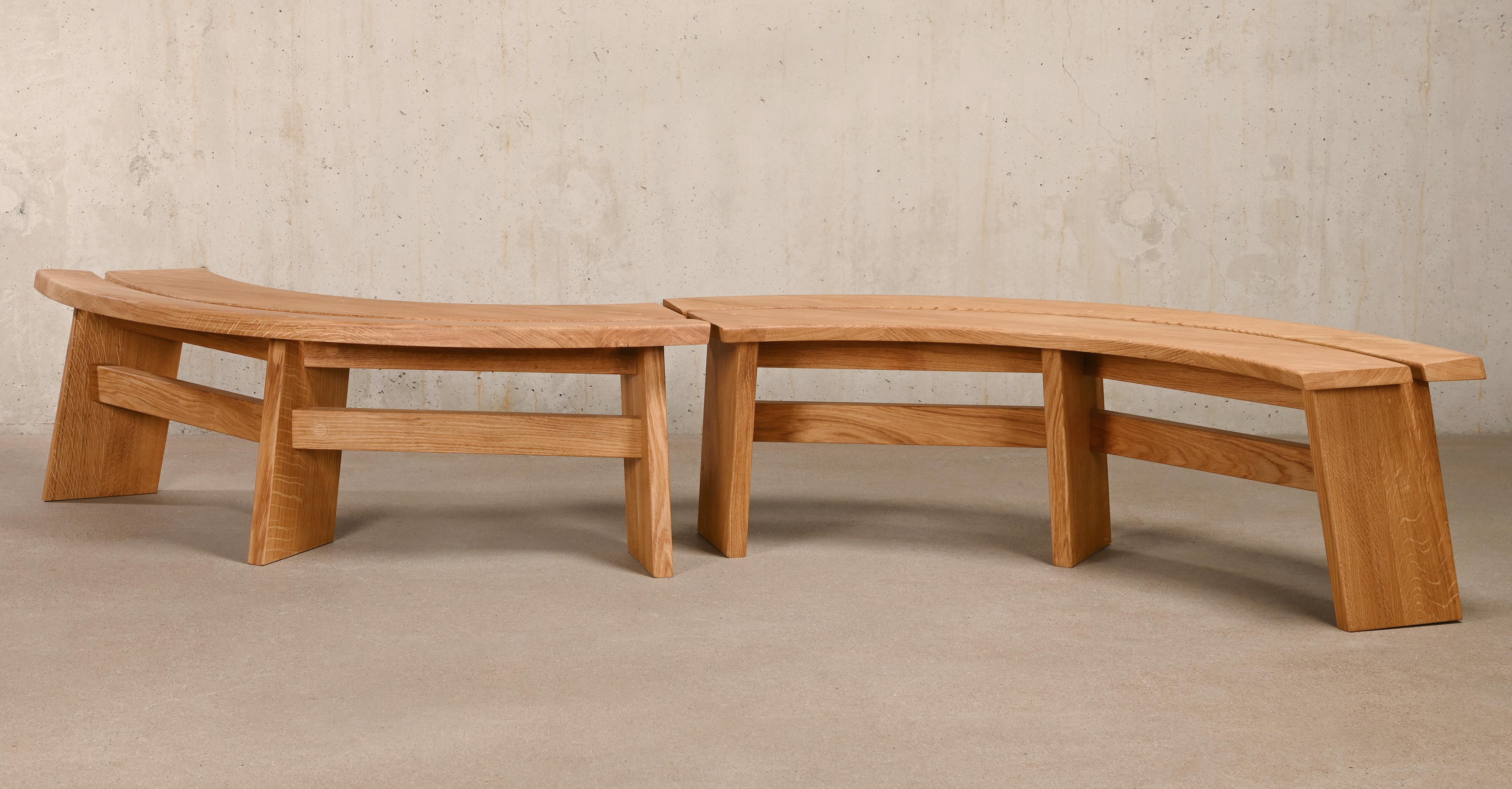 Mid-Century Modern Pierre Chapo Solid Oak S38 (Model a) Bench by Chapo Creation, France