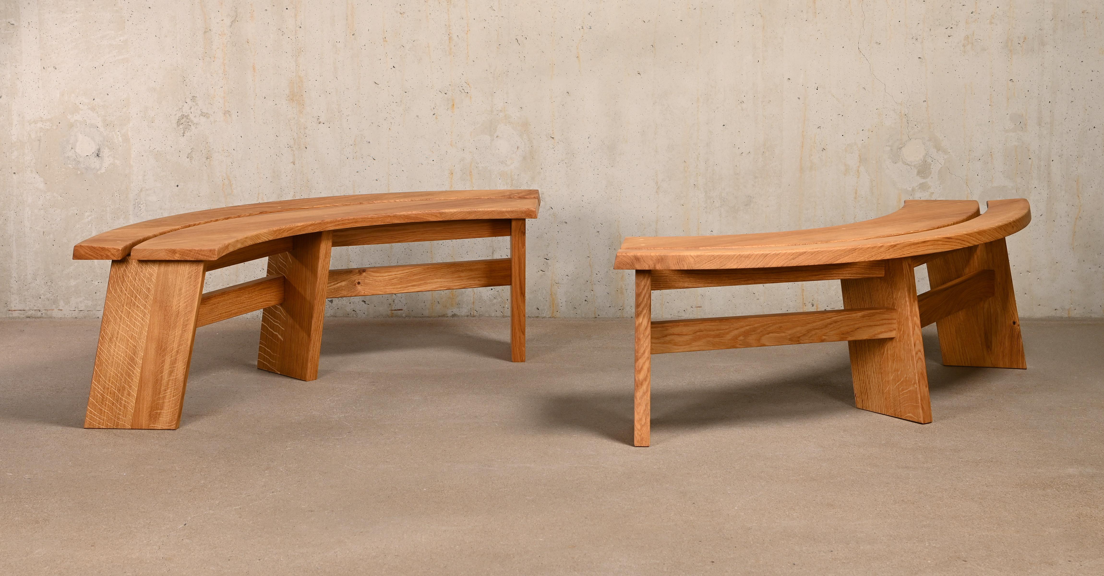 French Pierre Chapo Solid Oak S38 (Model a) Bench by Chapo Creation, France