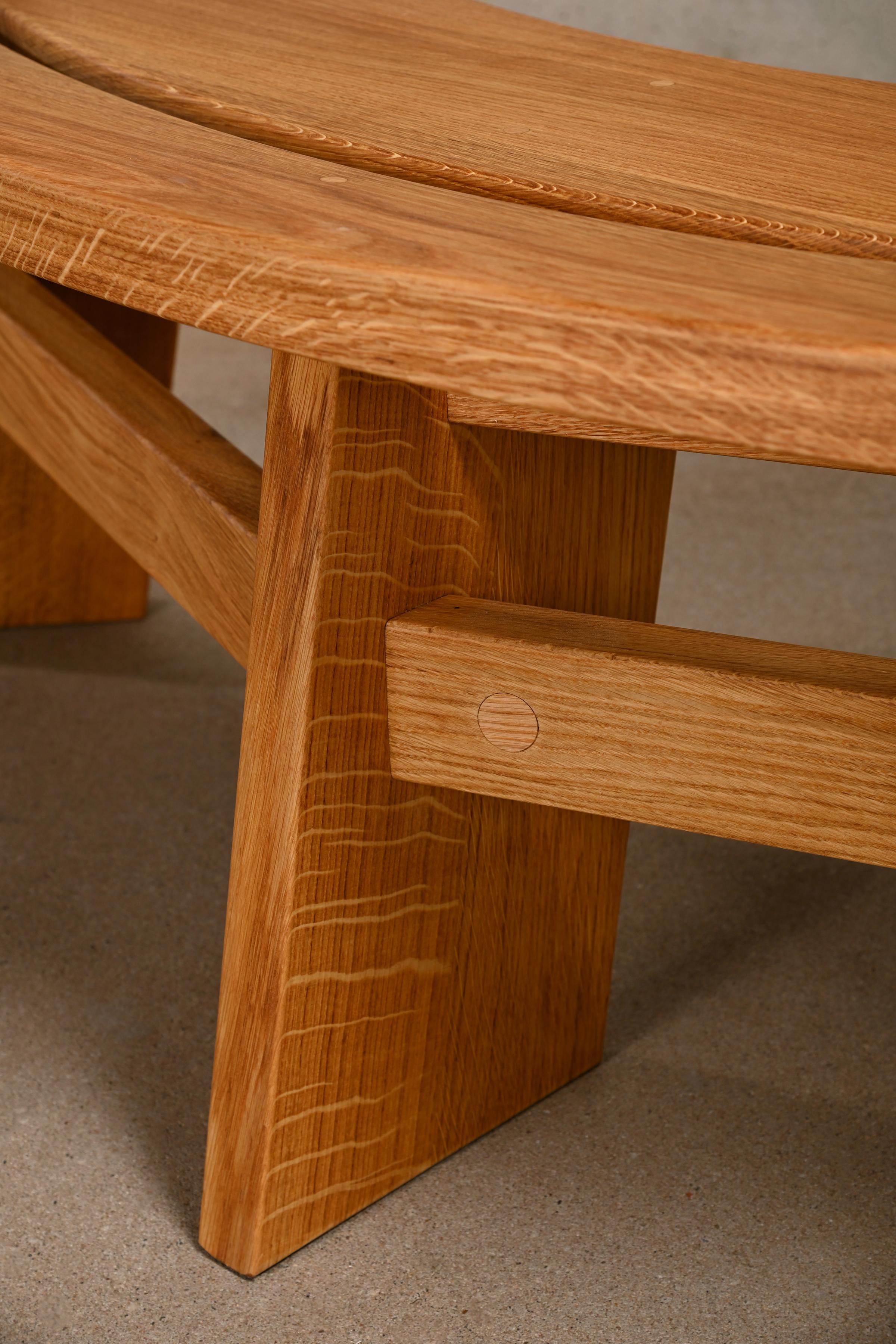 Pierre Chapo Solid Oak S38 (Model a) Bench by Chapo Creation, France In Excellent Condition In Amsterdam, NL