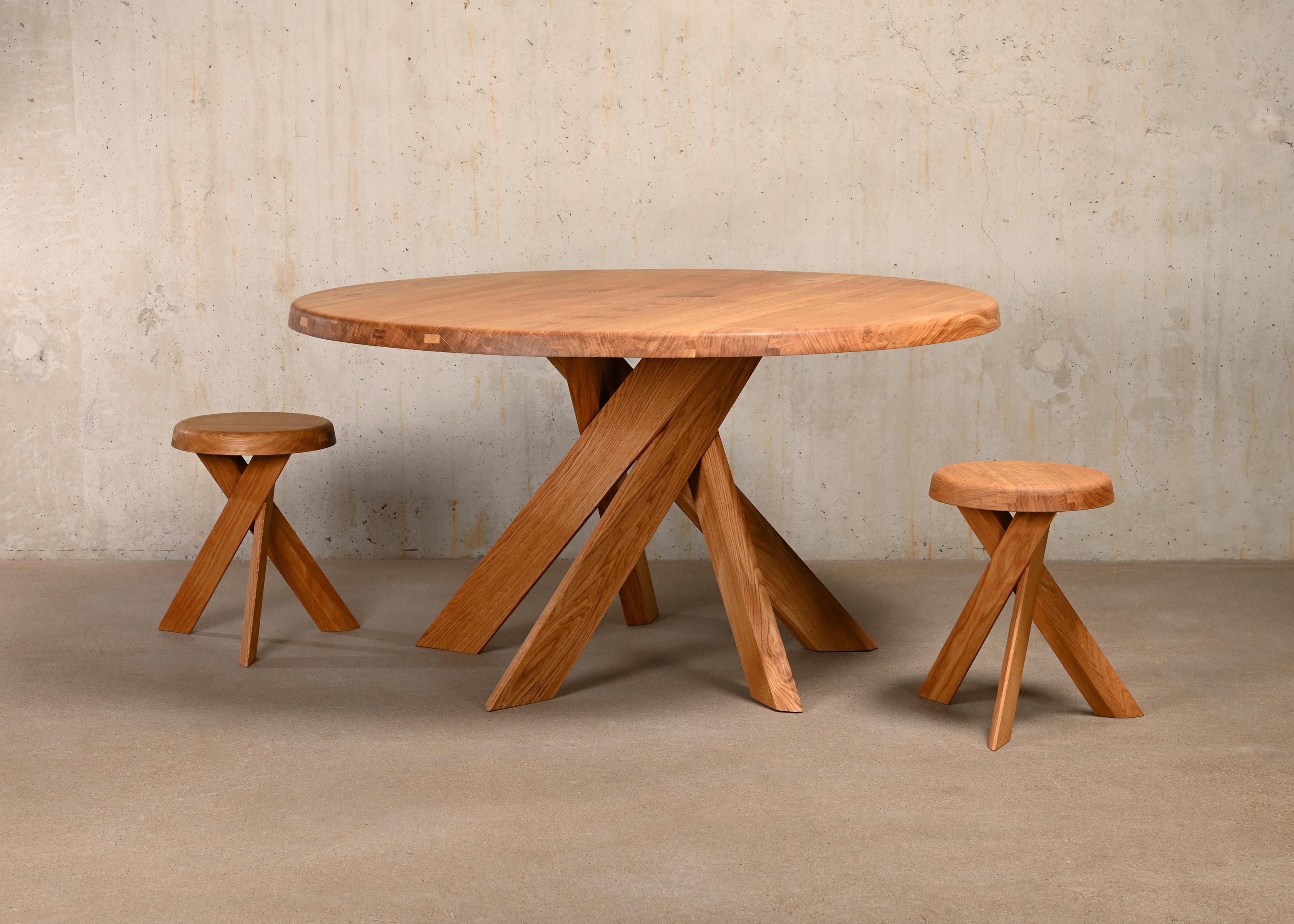 Mid-Century Modern Pierre Chapo Solid Oak T21 'Model D' Table by Chapo Creation, France