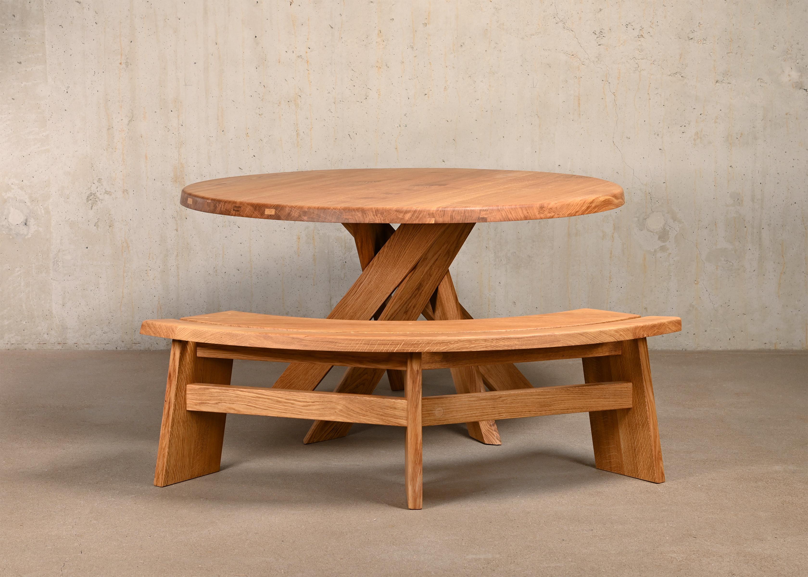 Pierre Chapo Solid Oak T21 'Model D' Table, France For Sale 4