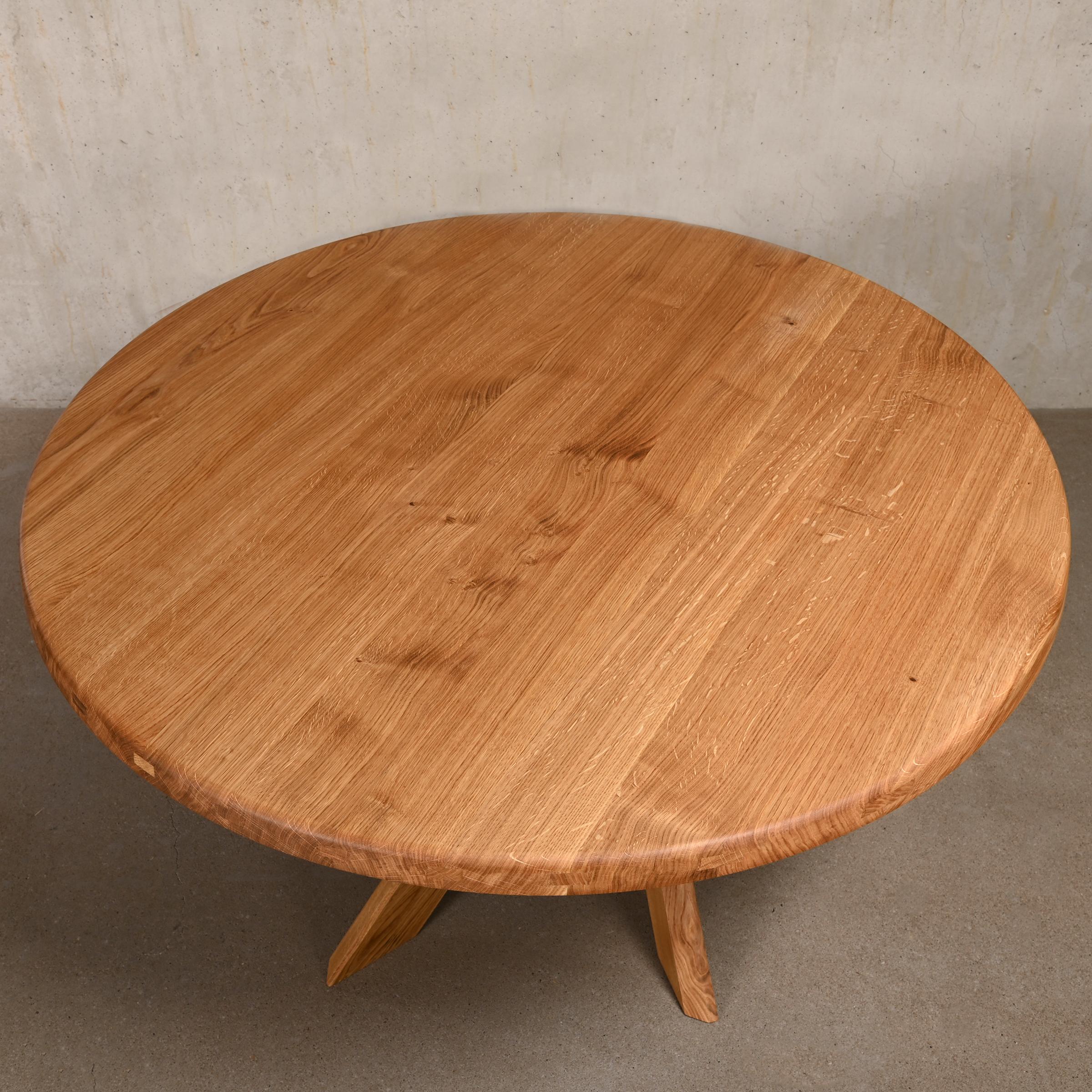 Pierre Chapo Solid Oak T21 'Model D' Table, France For Sale 5