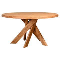 Vintage Pierre Chapo Solid Oak T21 'Model D' Table, France