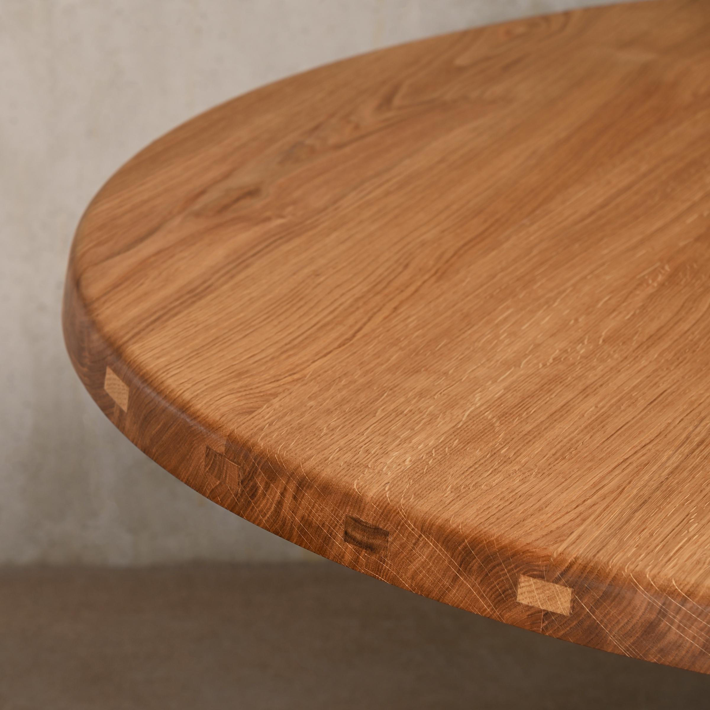 Mid-20th Century Pierre Chapo Solid Oak T21 'Model E' Table, France for Paul NY