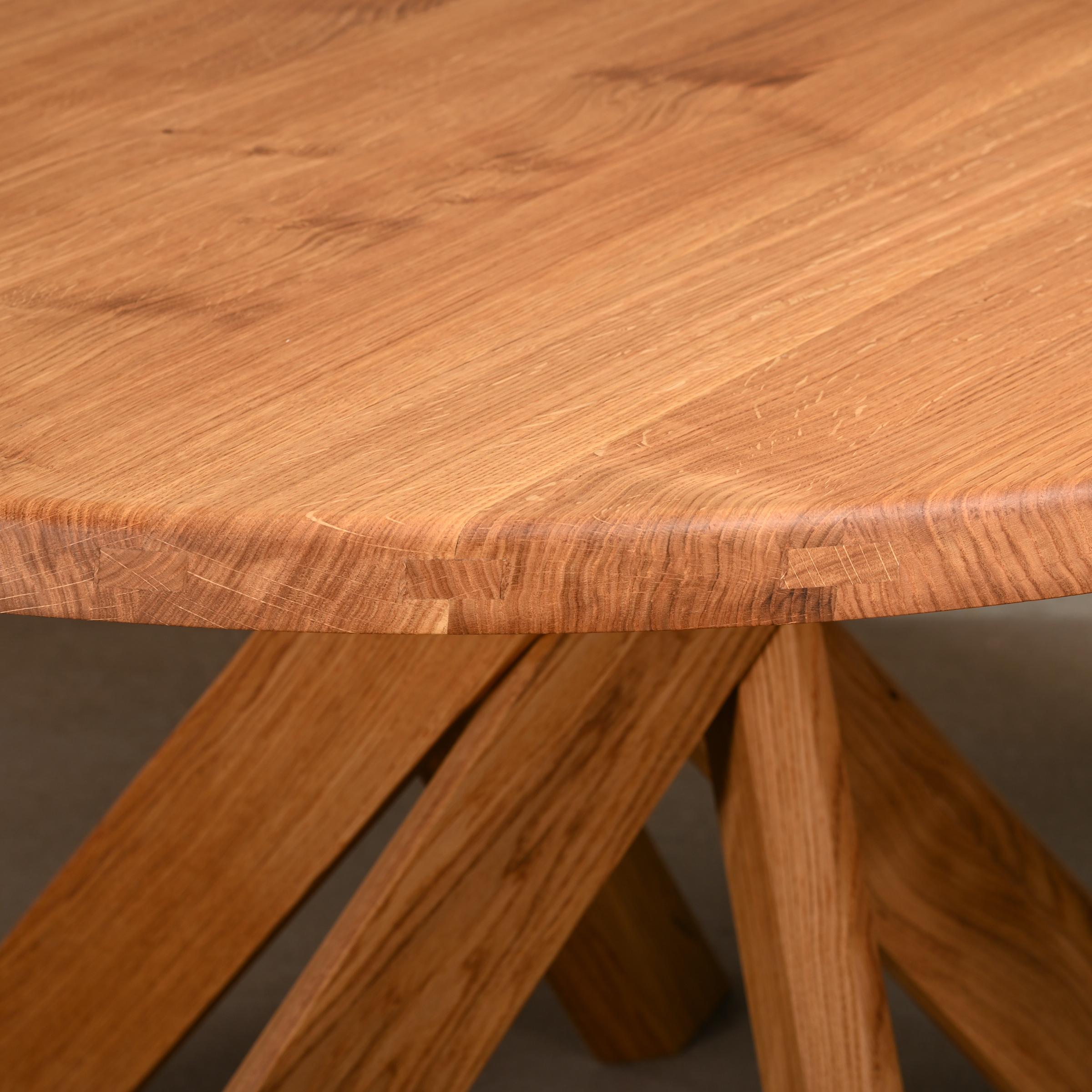 Pierre Chapo Solid Oak T21 'Model E' Table, France for Paul NY 1