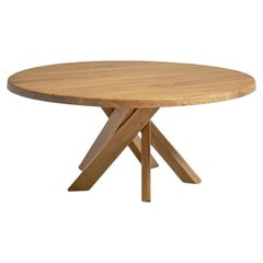 Pierre Chapo Solid Oak T21 'Model E' Table, France for Paul NY