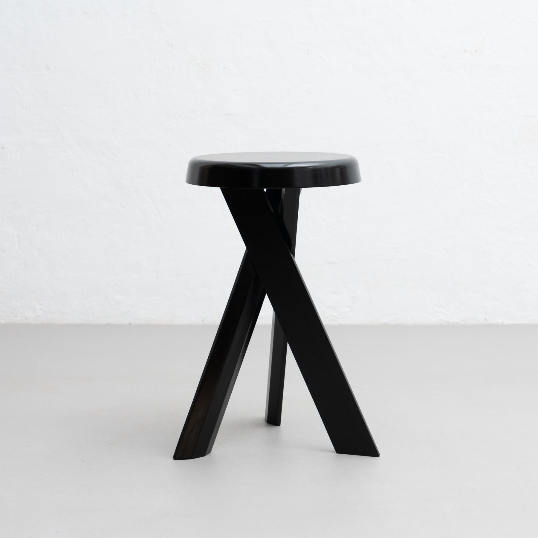 Stool, model S31B designed by Pierre Chapo in 1960s.
Manufactured in France by Chapo Creations in 2021. 
Stamped by the manufacturer.

In good original condition, with minor wear consistent with age and use, preserving a beautiful