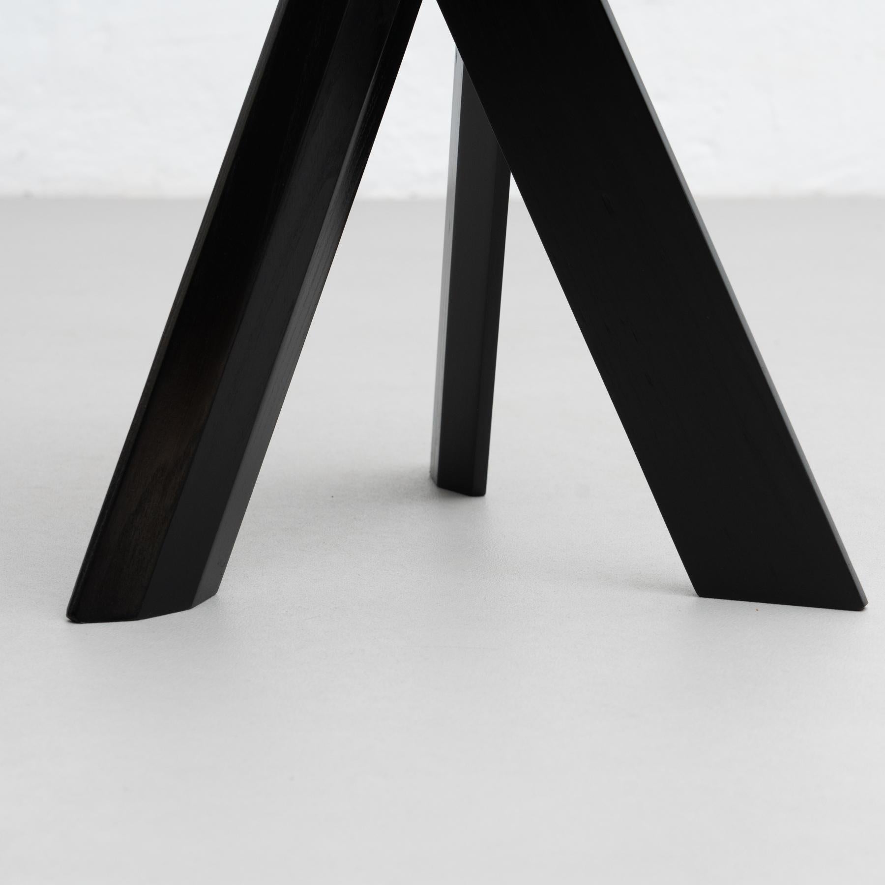 Mid-Century Modern Pierre Chapo Special Black Edition S31A Wood Stool