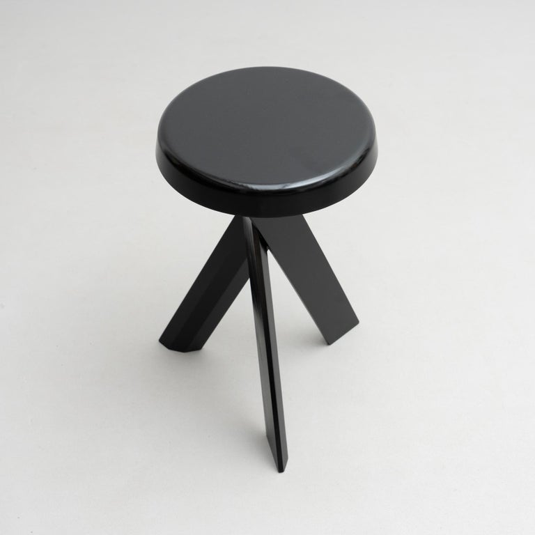 Contemporary Pierre Chapo Special Black Edition S31A Wood Stool