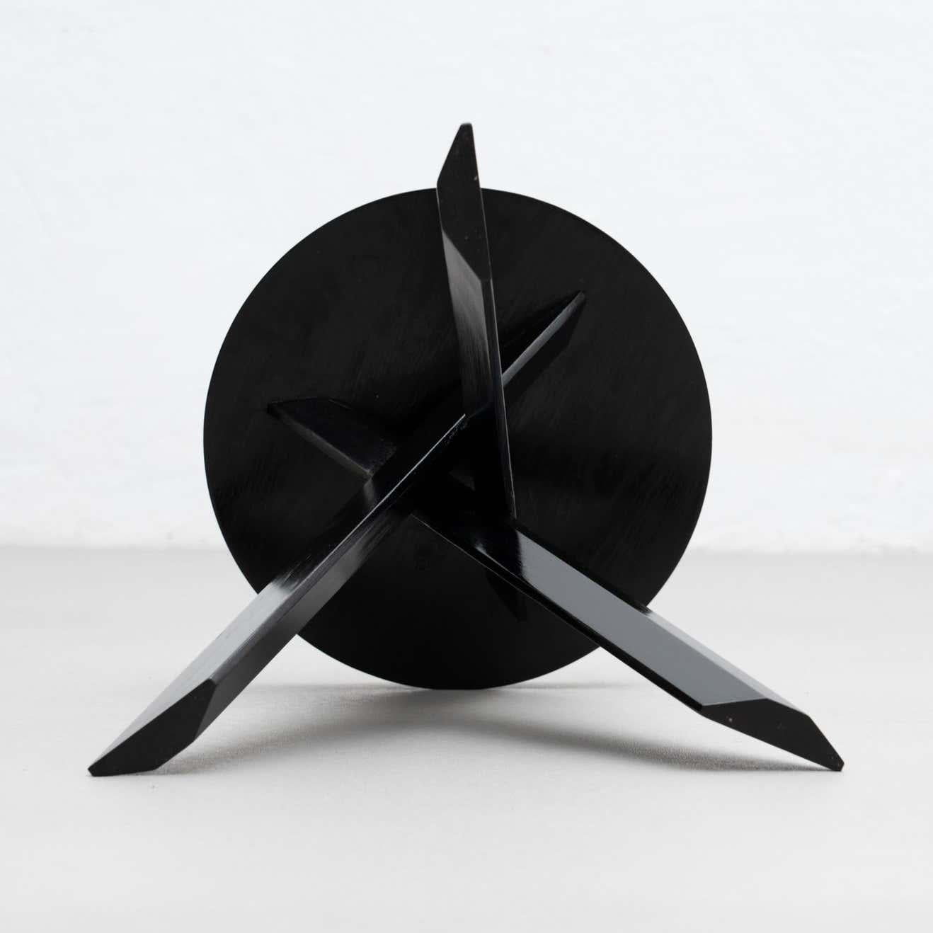 Contemporary Pierre Chapo Special Black Edition S31B Wood Stool