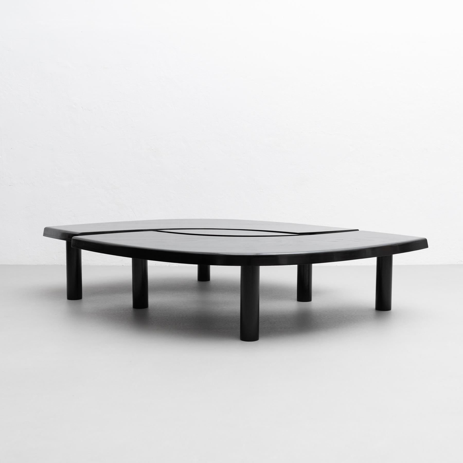 Mid-Century Modern Sleek Sophistication: Pierre Chapo's T22 Table in Special Black Edition For Sale