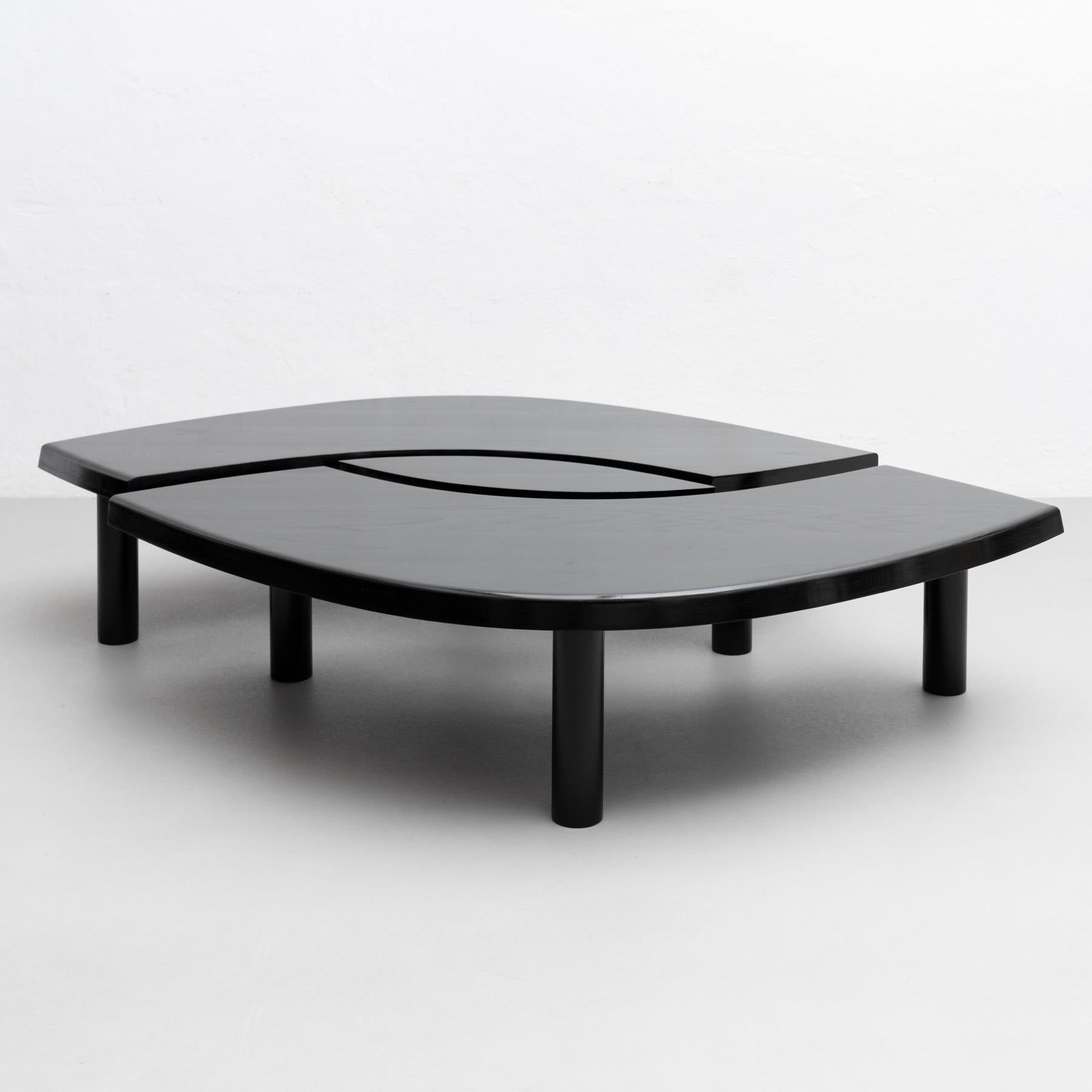 French Sleek Sophistication: Pierre Chapo's T22 Table in Special Black Edition For Sale