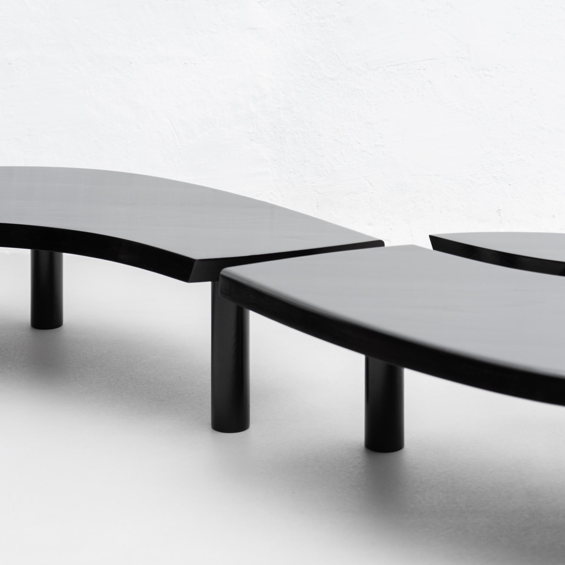 Contemporary Sleek Sophistication: Pierre Chapo's T22 Table in Special Black Edition For Sale