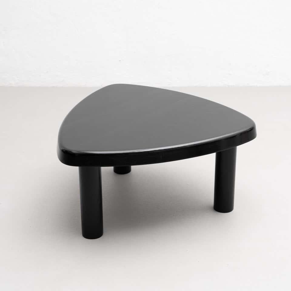Mid-Century Modern Table d'appoint Pierre Chapo édition spéciale noire T23 en bois