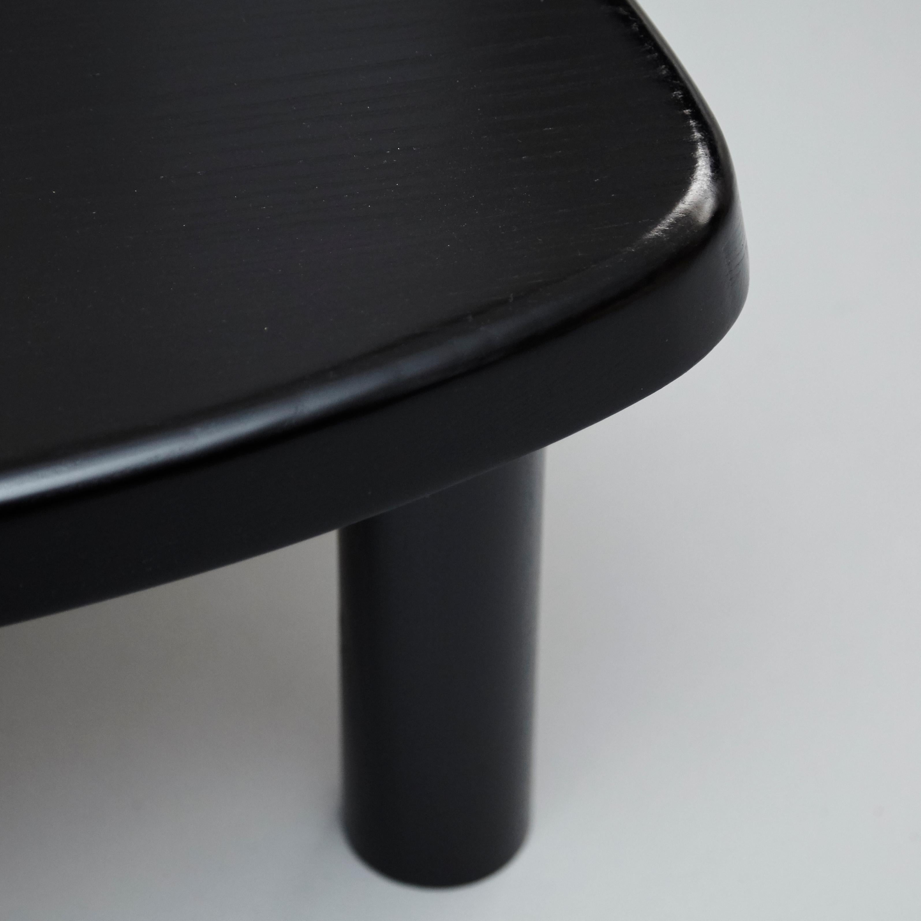 Pierre Chapo Special Black Edition T23 Wood Side Table In Good Condition In Barcelona, Barcelona