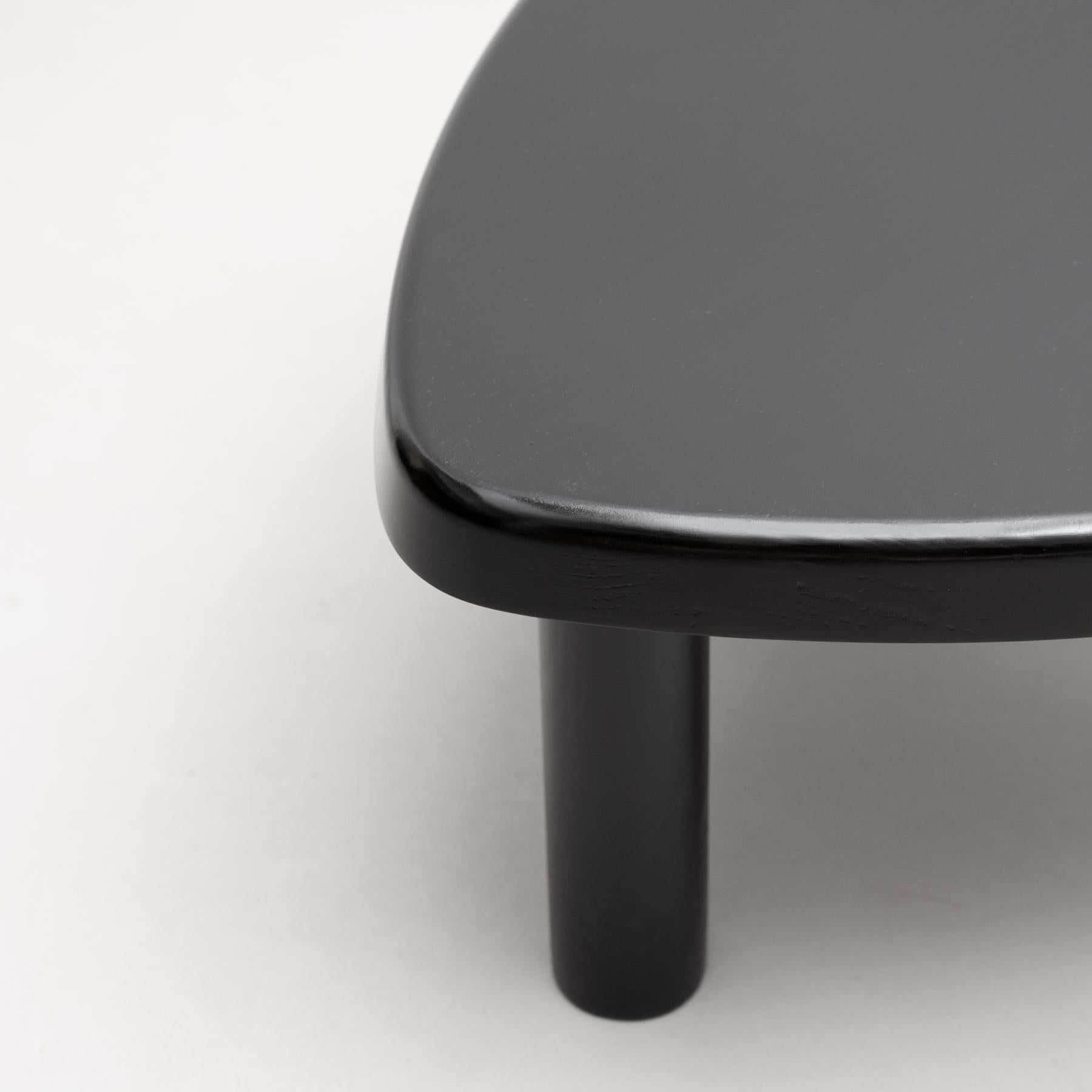 Pierre Chapo Special Black Edition T23 Wood Side Table In Good Condition In Barcelona, Barcelona