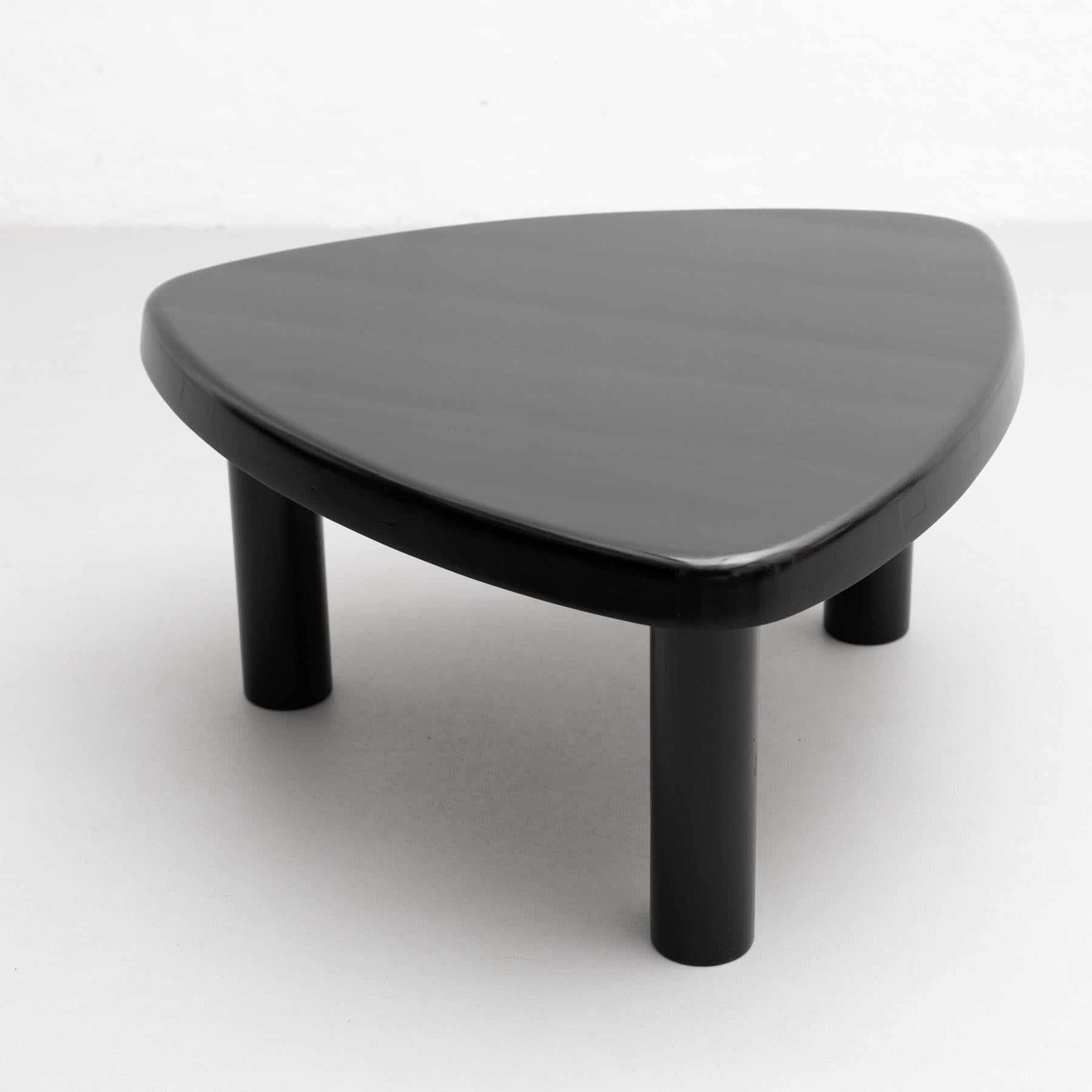 Pierre Chapo Special Black Edition T23 Wood Side Table In Good Condition In Barcelona, Barcelona