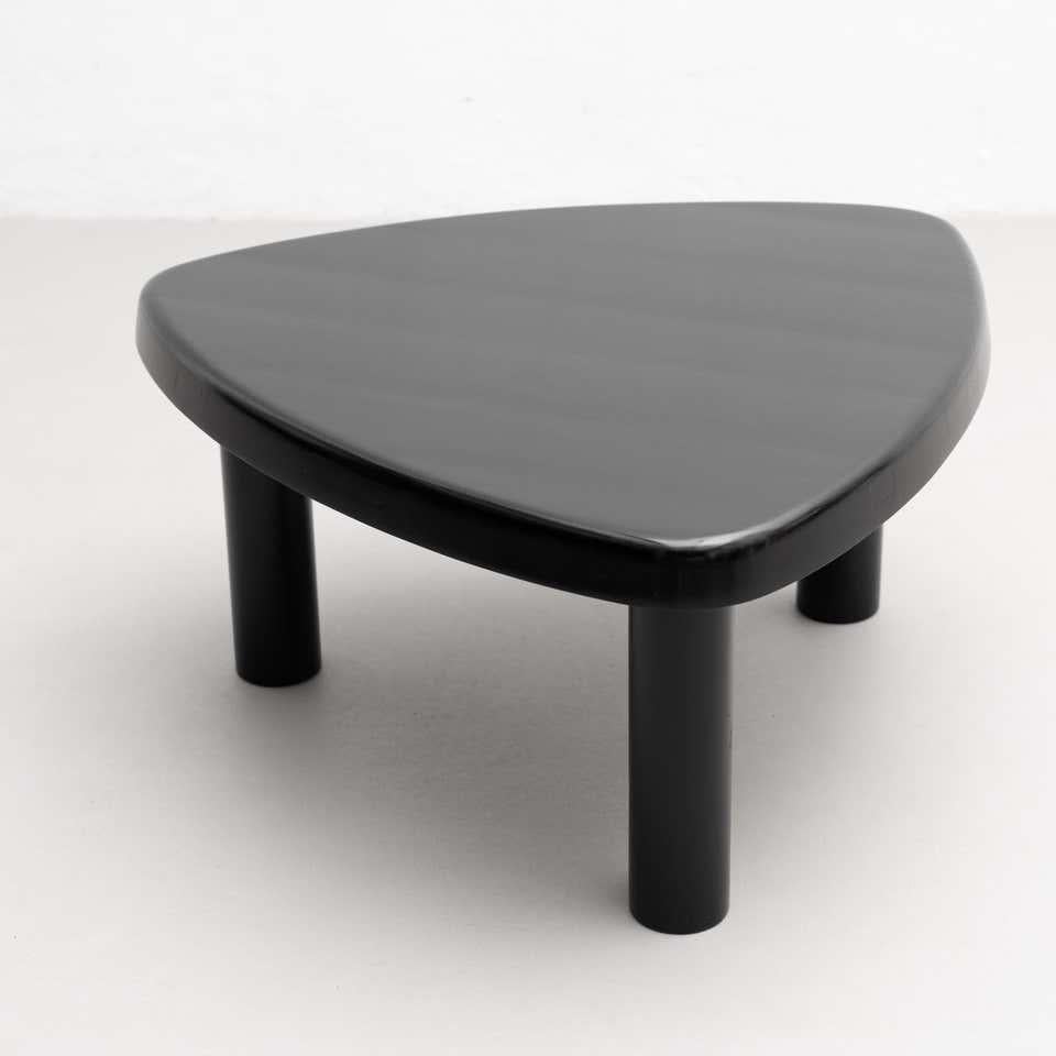 Pierre Chapo Special Black Edition T23 Wood Side Table In Good Condition In Barcelona, Barcelona