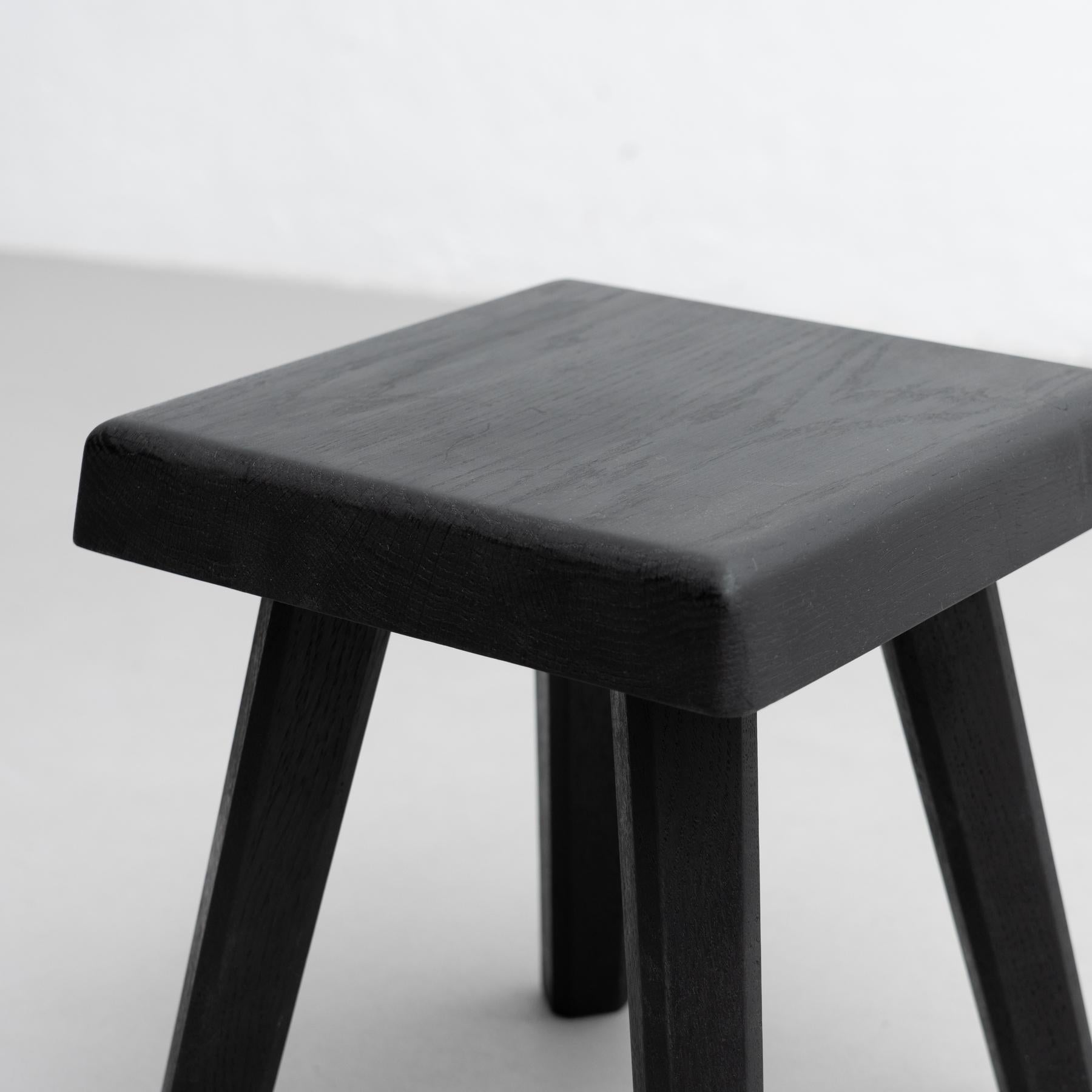 French Pierre Chapo Special Black Wood Edition S01R Stool