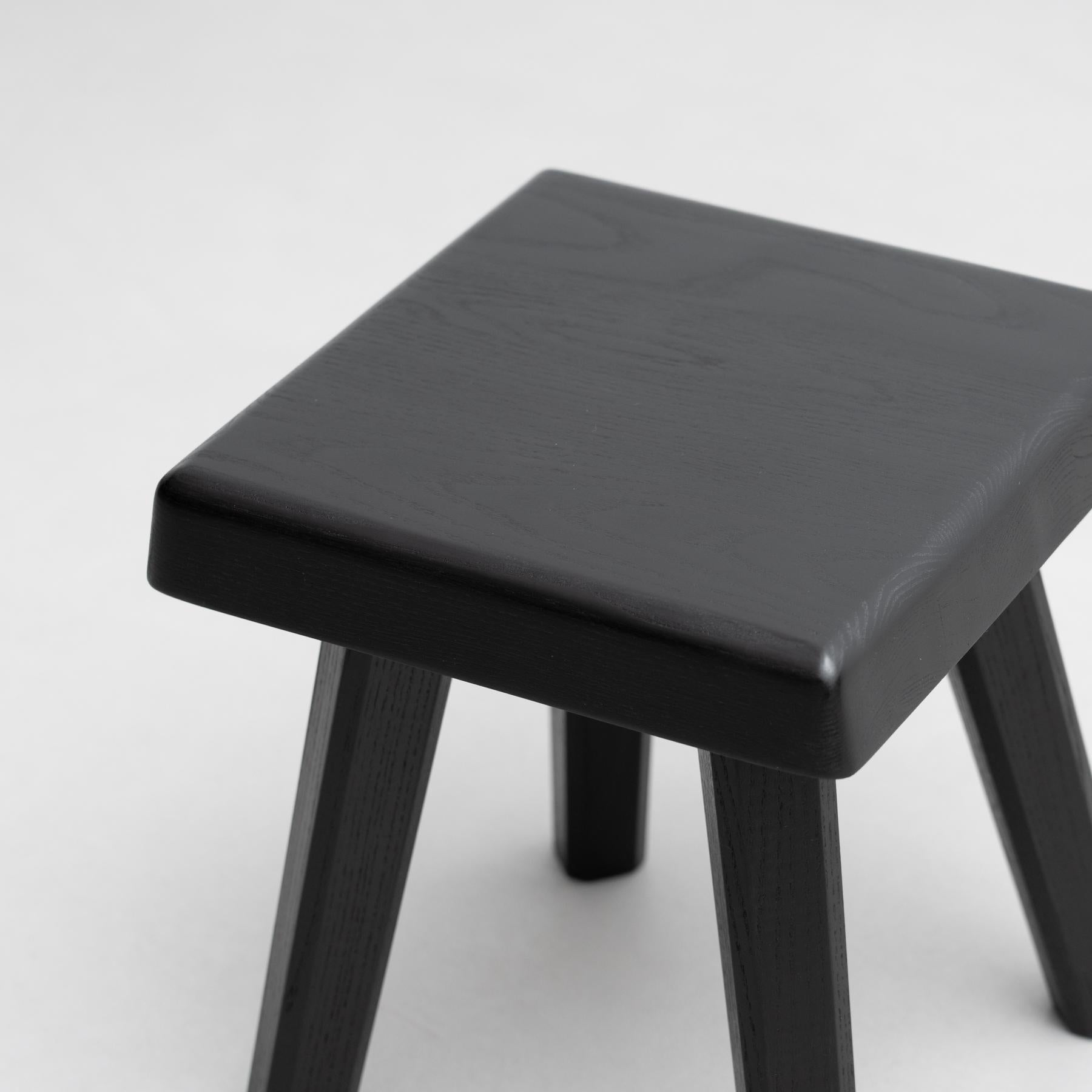 French Pierre Chapo Special Black Wood Edition S01R Stool
